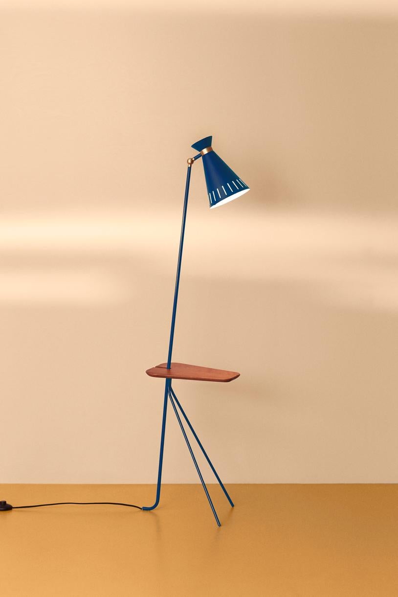 Post-Modern Cone Floor Lamp with Table Pine Green by Warm Nordic