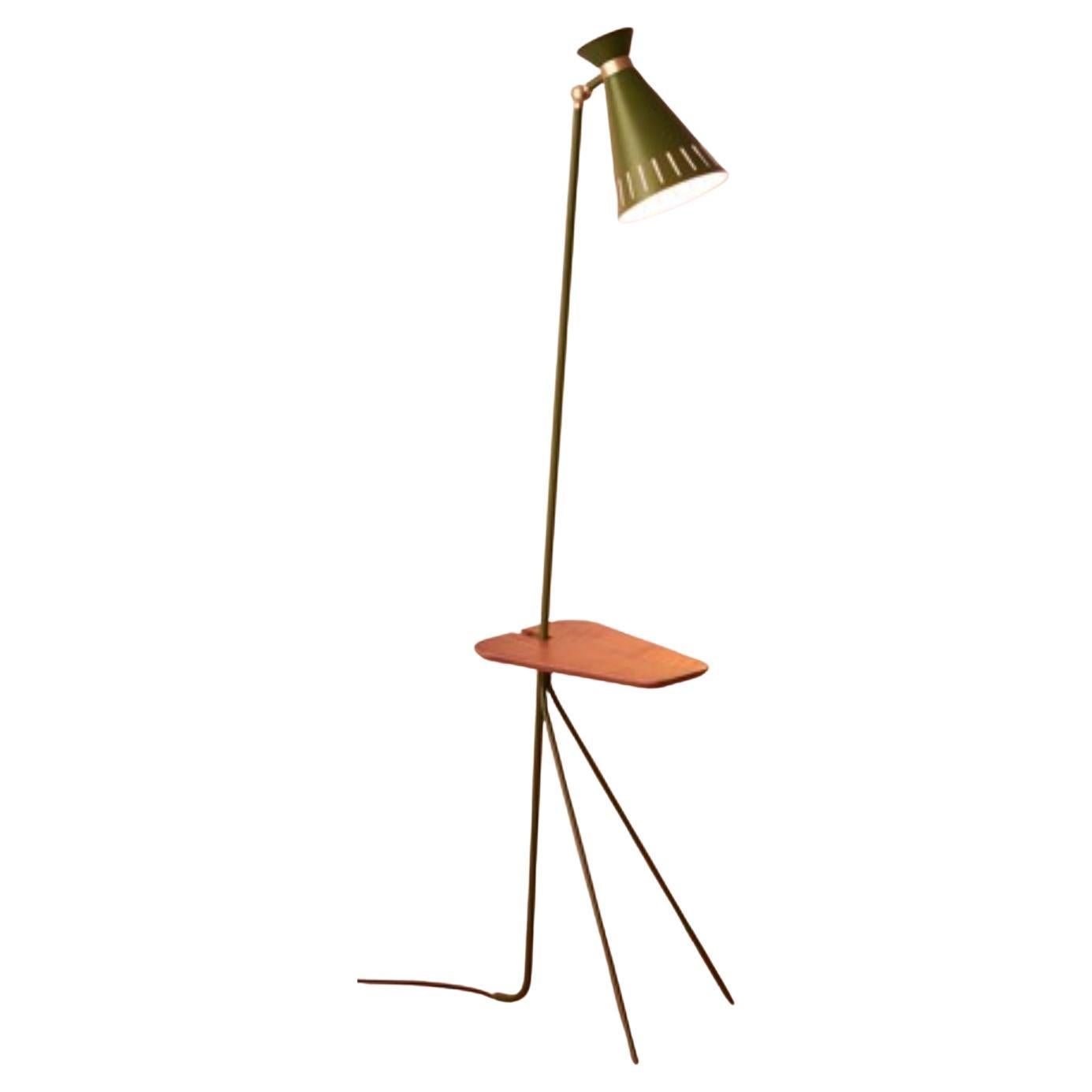 Cone Floor Lamp with Table Pine Green by Warm Nordic