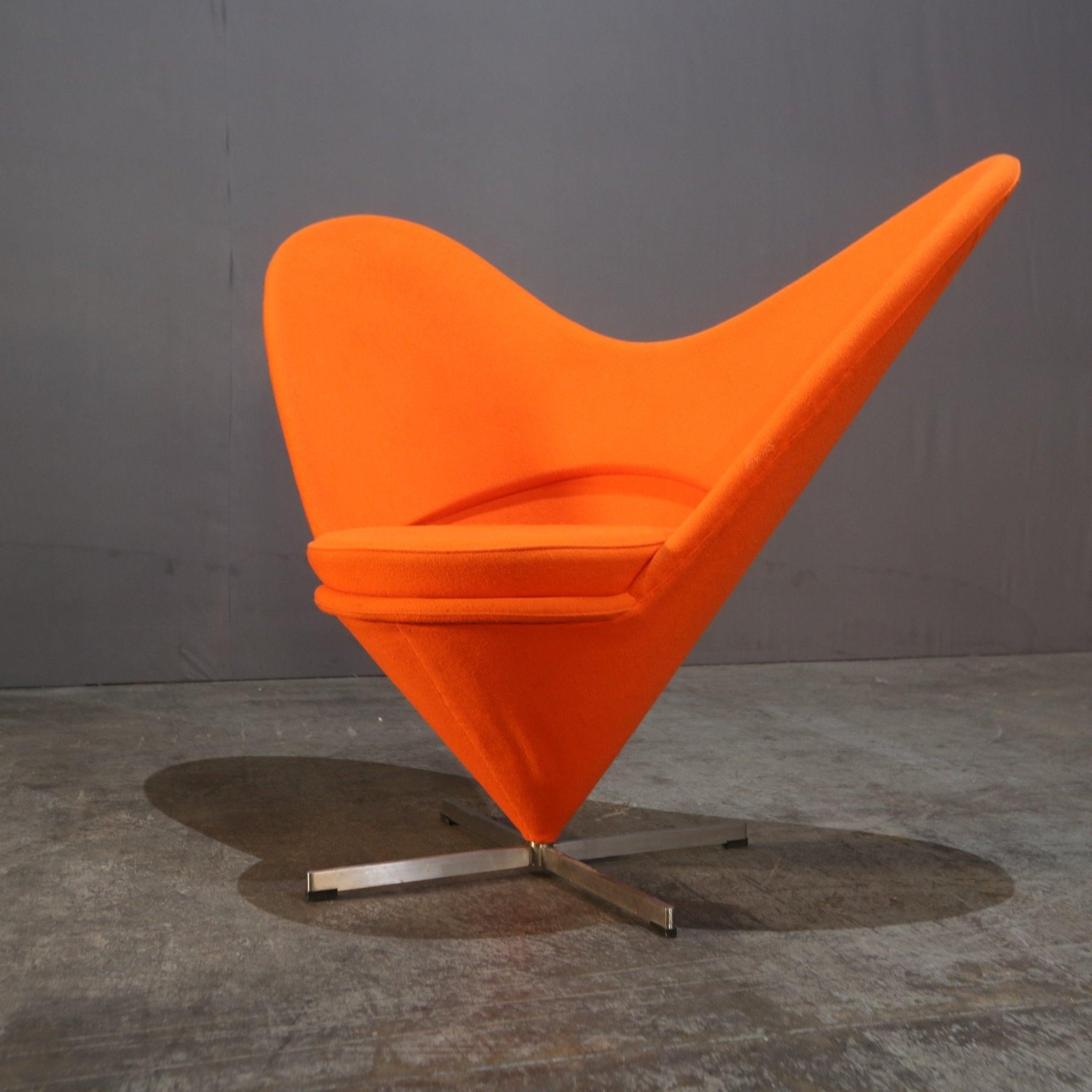 Danish Cone Heart Chair by Verner Panton