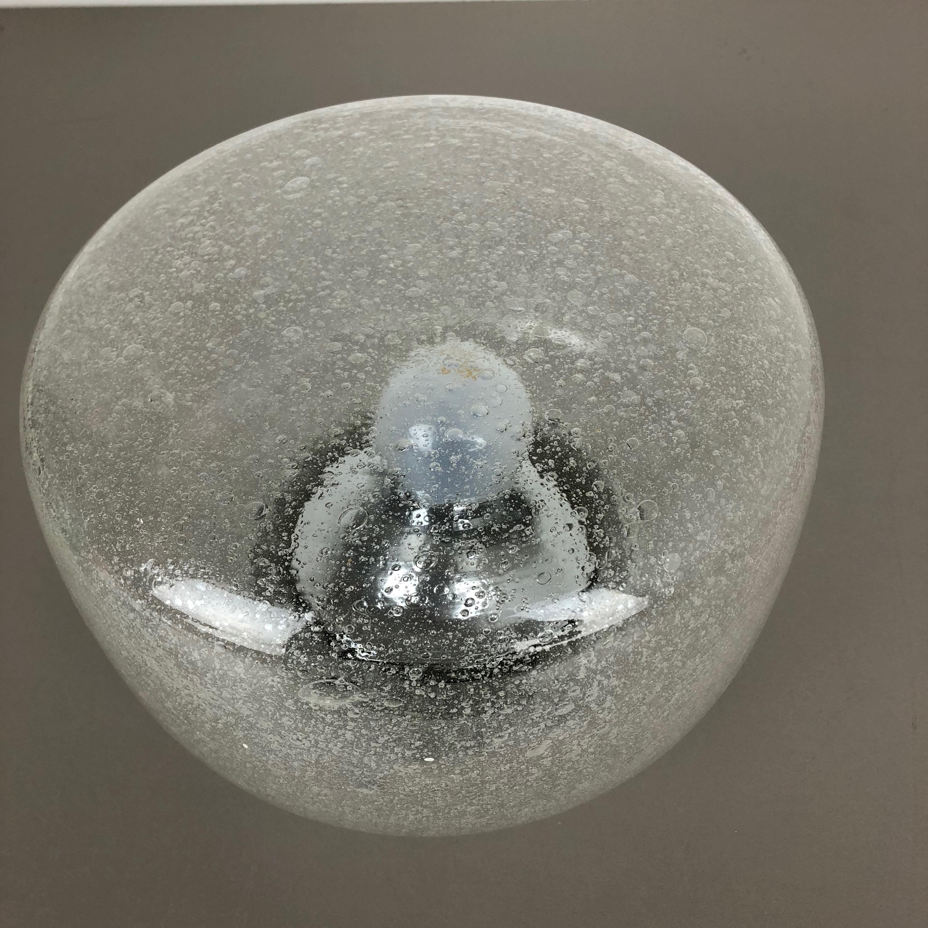 Cone Ice Glass Bubble Wall Light Made by Hillebrand Leuchten, Germany For Sale 5
