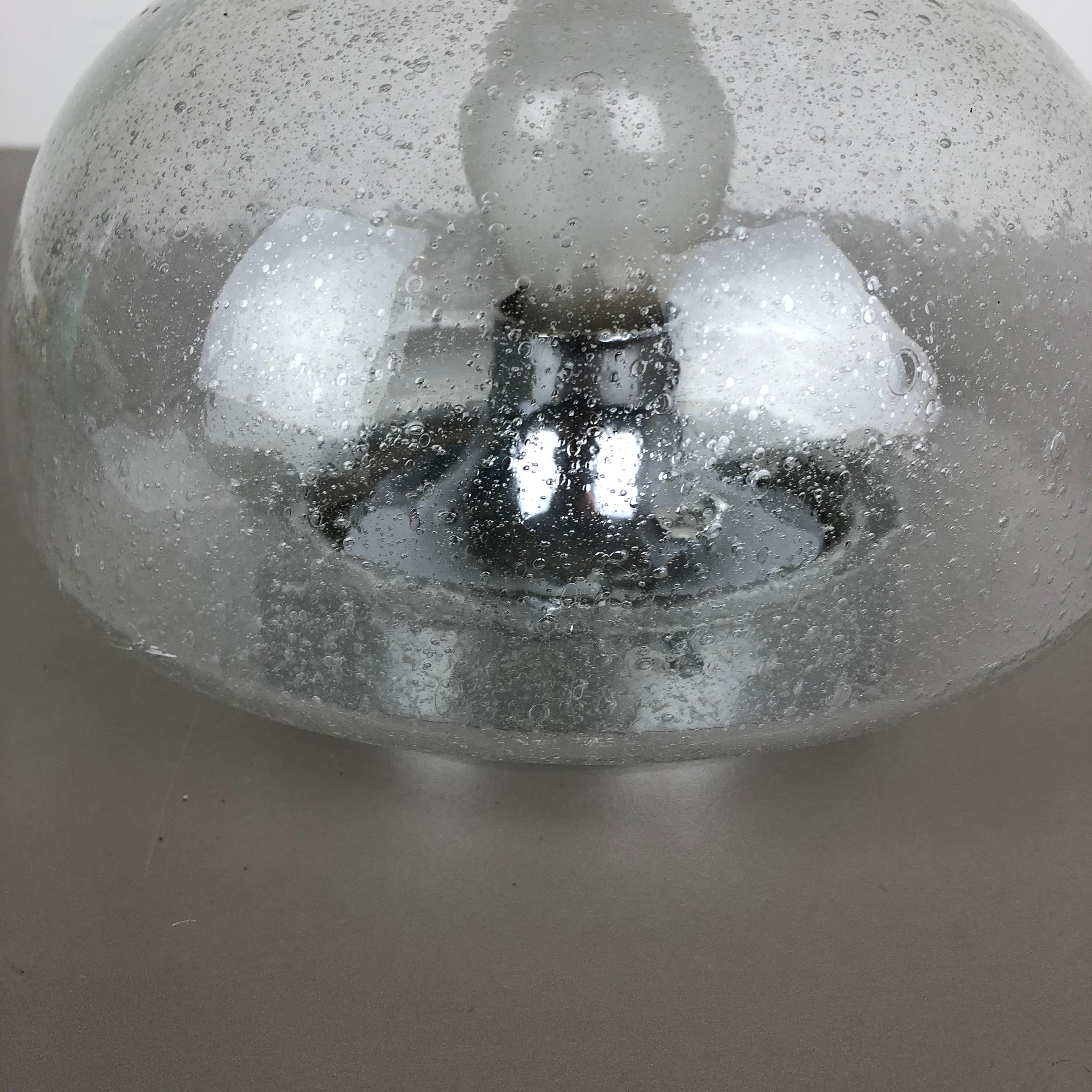 Cone Ice Glass Bubble Wall Light Made by Hillebrand Leuchten, Germany For Sale 8