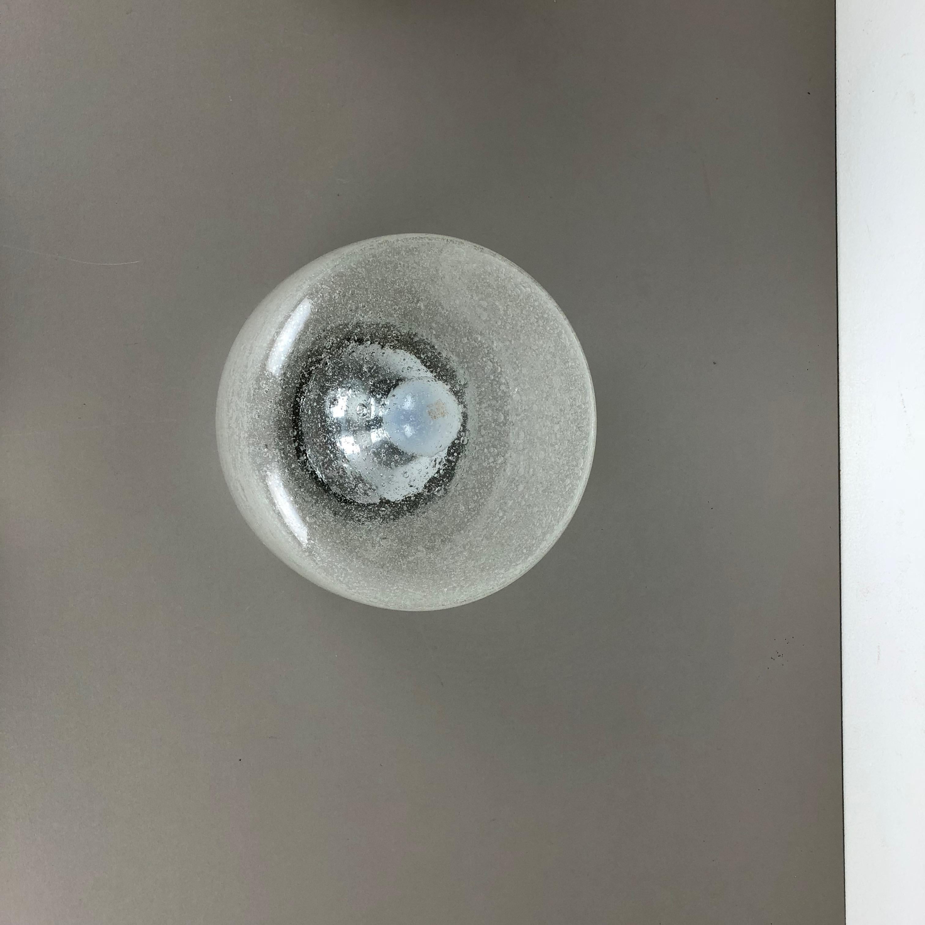Cone Ice Glass Bubble Wall Light Made by Hillebrand Leuchten, Germany In Good Condition For Sale In Kirchlengern, DE