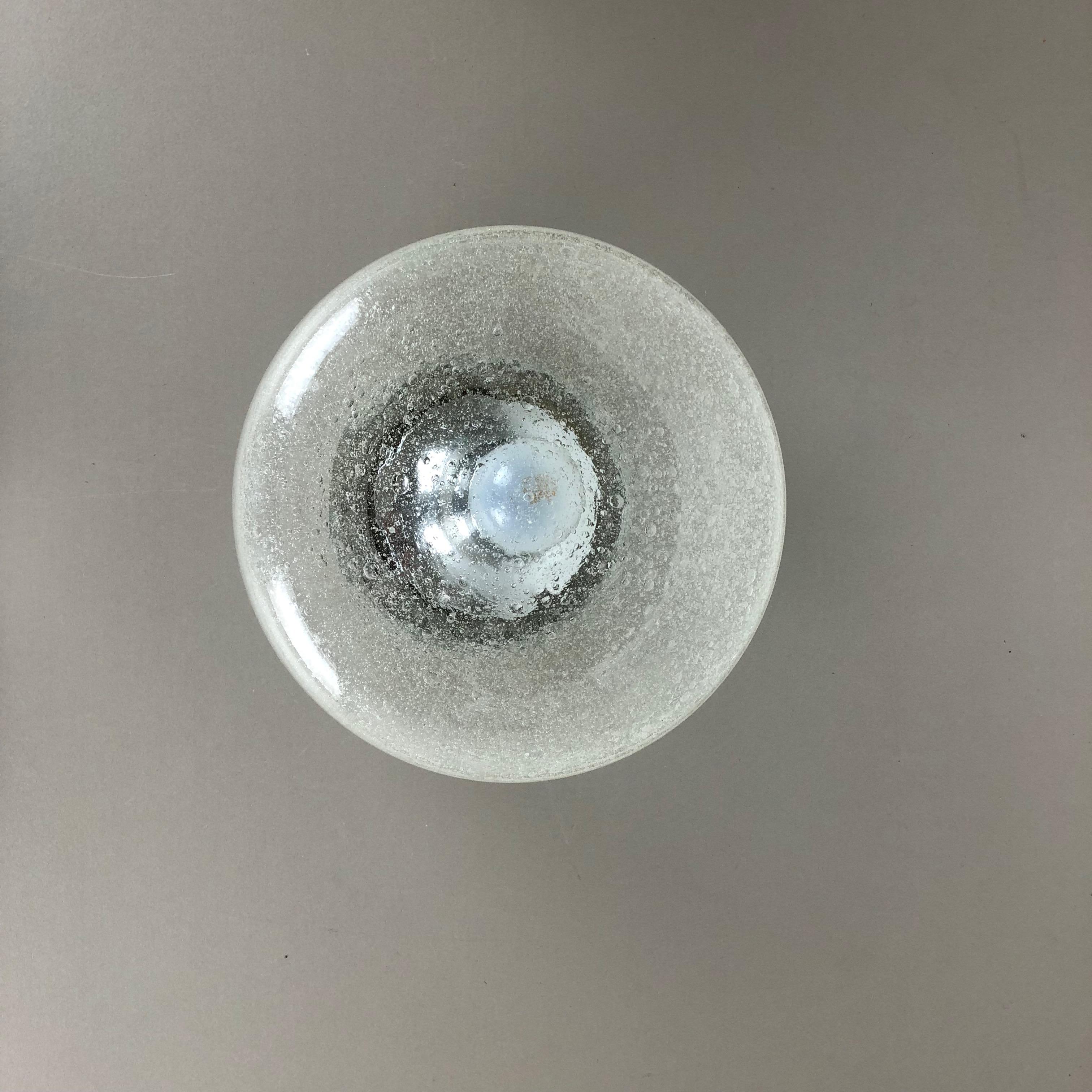 20th Century Cone Ice Glass Bubble Wall Light Made by Hillebrand Leuchten, Germany For Sale
