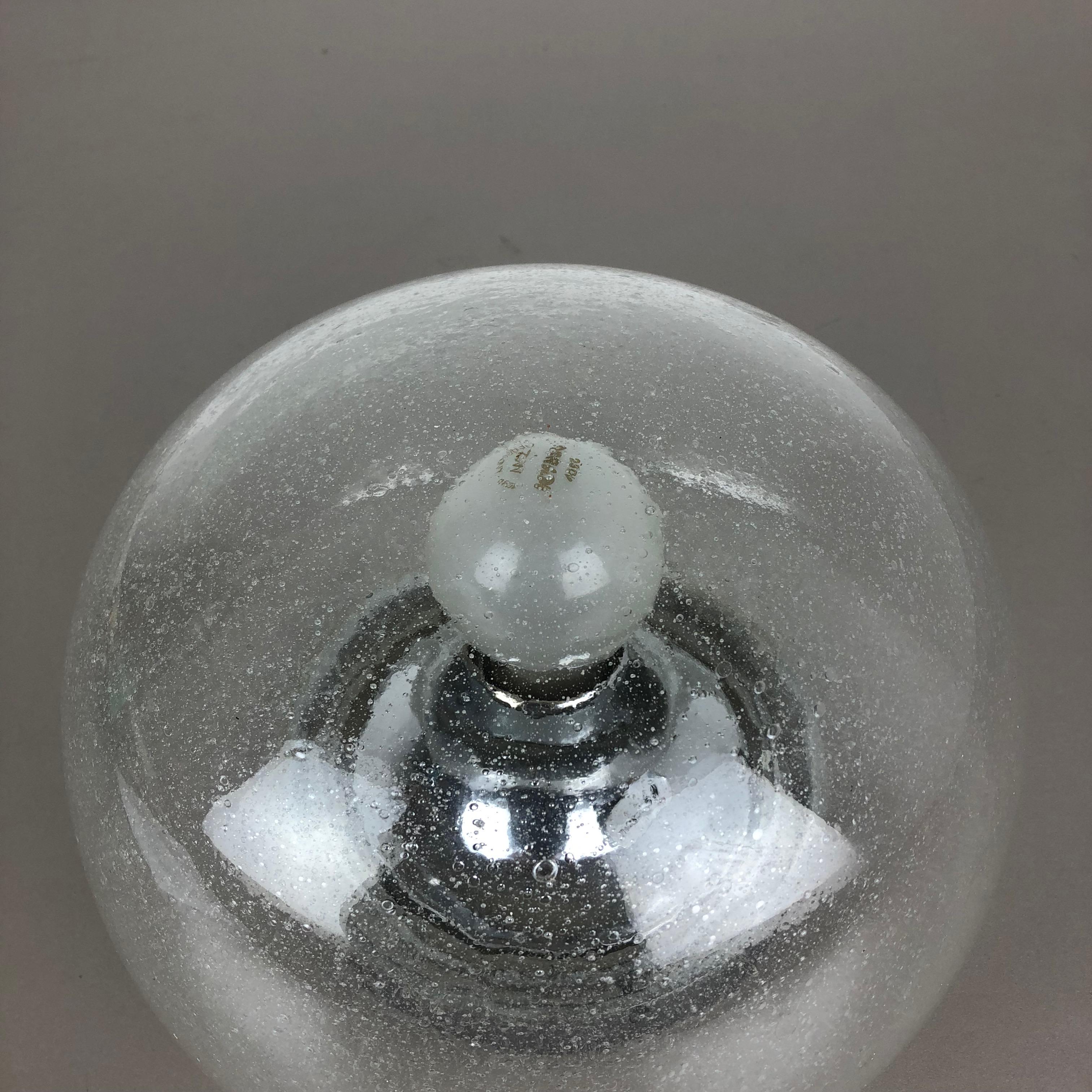 Cone Ice Glass Bubble Wall Light Made by Hillebrand Leuchten, Germany For Sale 1