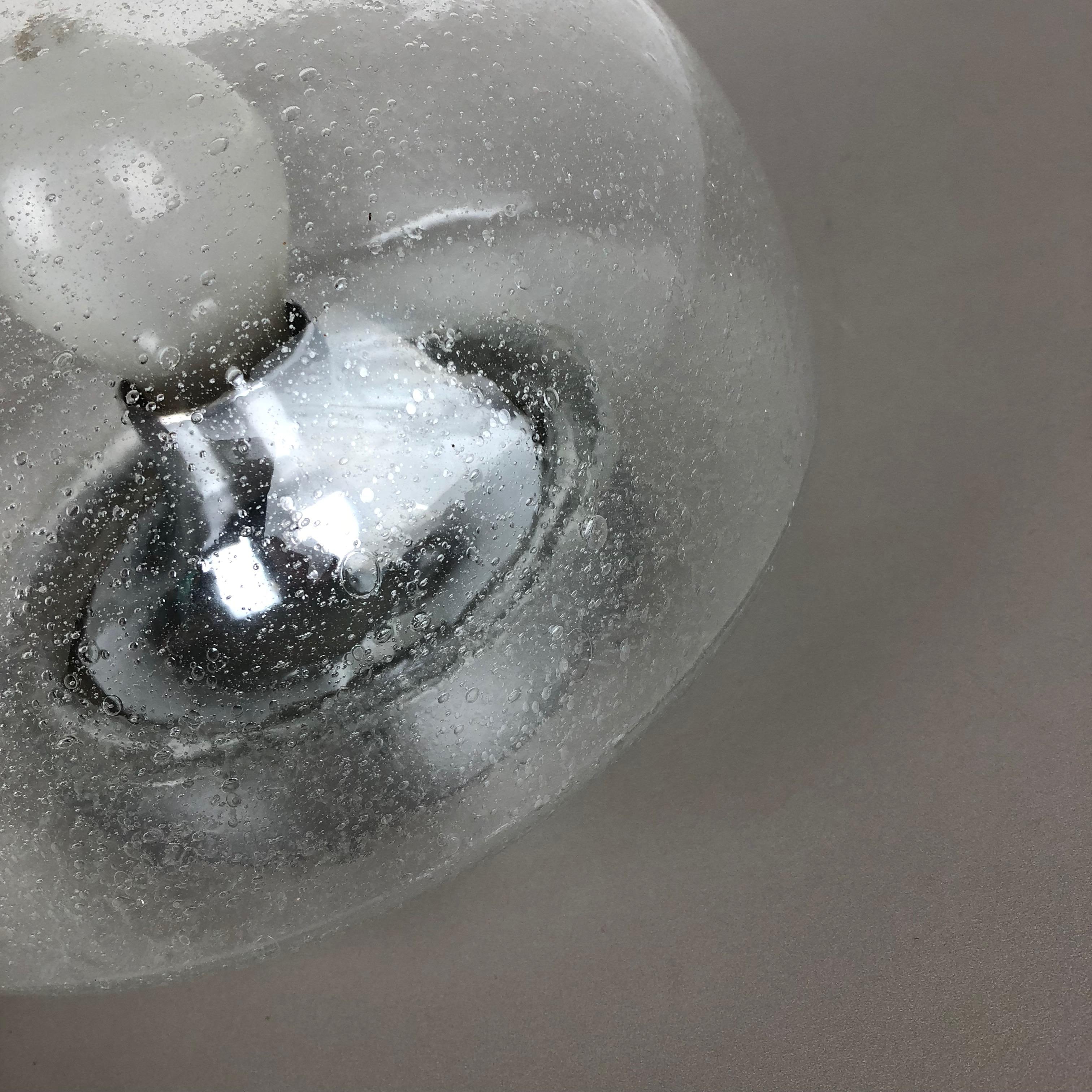 Cone Ice Glass Bubble Wall Light Made by Hillebrand Leuchten, Germany For Sale 2