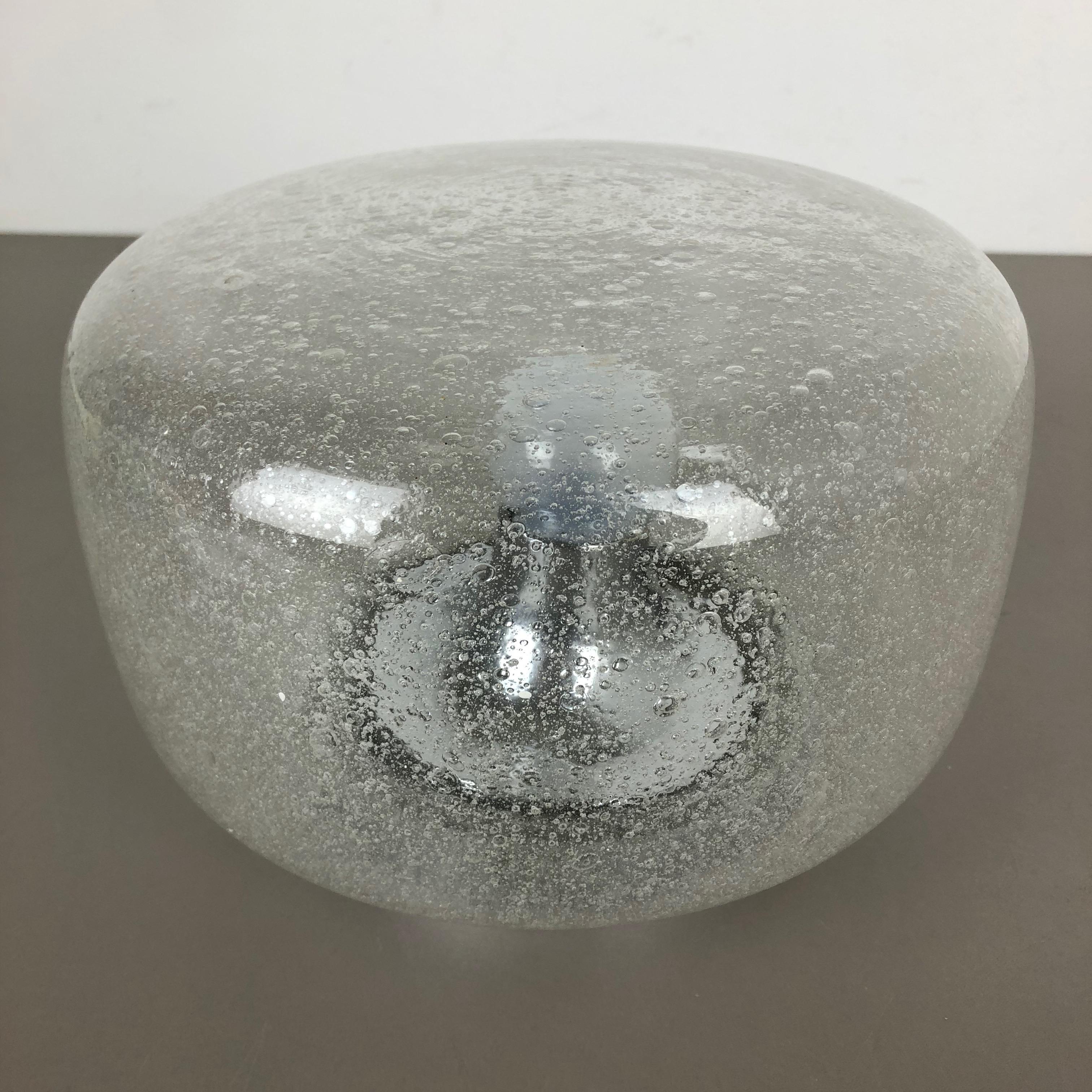 Cone Ice Glass Bubble Wall Light Made by Hillebrand Leuchten, Germany For Sale 3