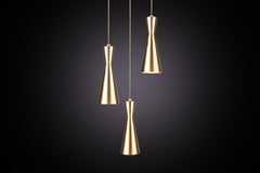 Cone Lamp 3-Piece by Marc Wood, Handmade Brass Lamps w/GU10 LED Bulbs
