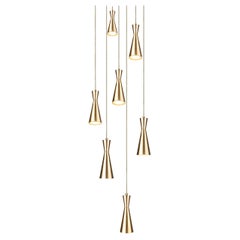 Cone Lamp 7-Piece by Marc Wood, Handmade Brass Lamps w/GU10 LED Bulbs