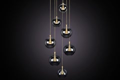 Cone Lamp and Shade, 7-Piece by Marc Wood, Brass & Glass Handmade Lamps w/GU10
