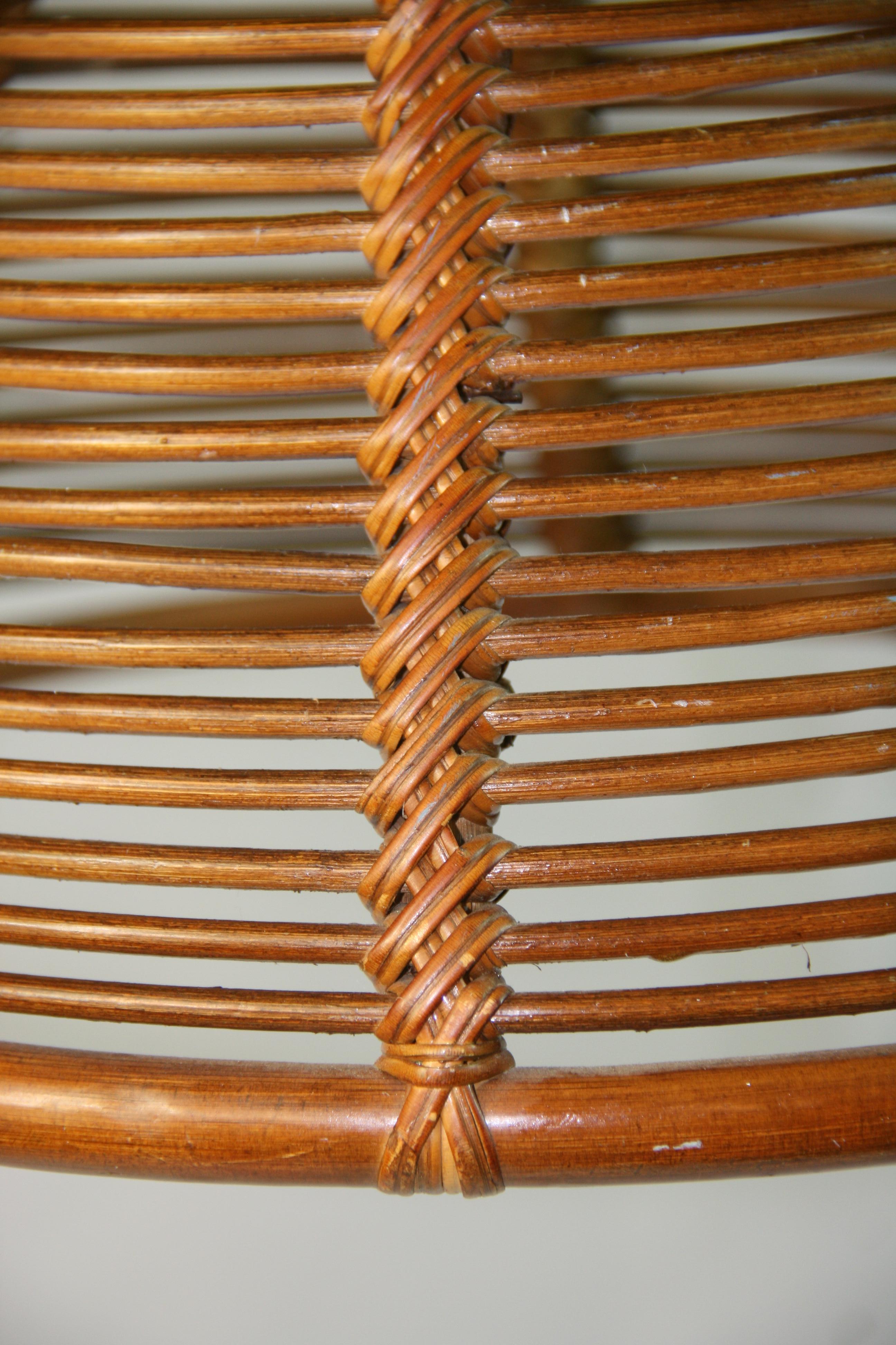 Cone Shaped Bent Rattan Pendant For Sale 3