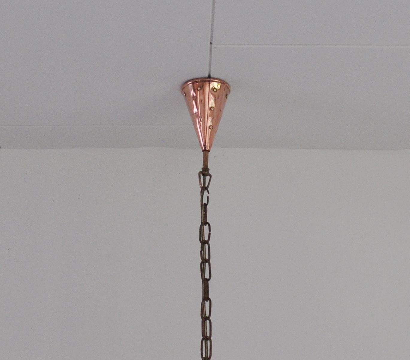 Danish Cone Shaped Handcrafted Copper Pendants from Denmark, 1970s