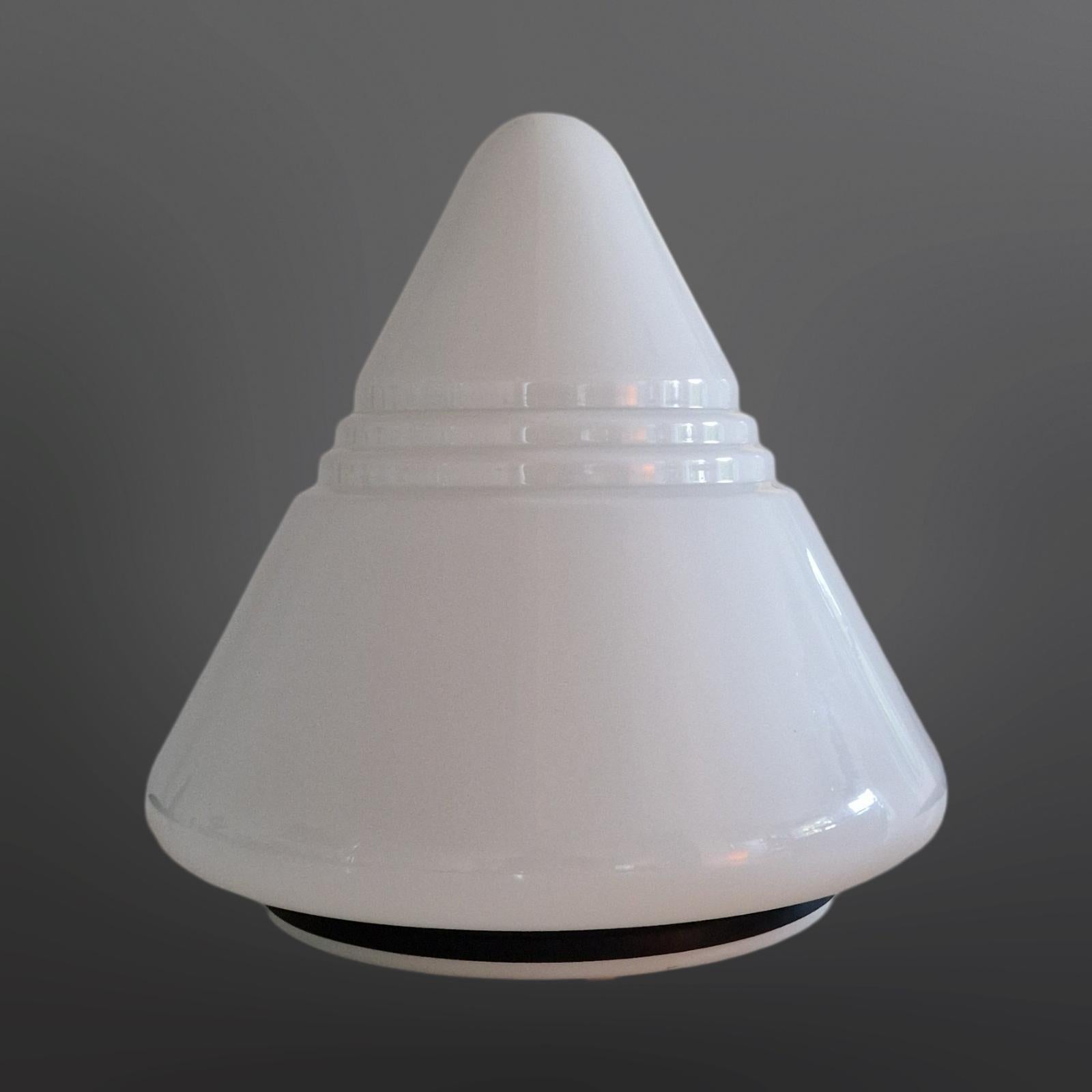 Space Age Cone shaped opaline table lamp, Netherlands 1960s For Sale