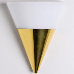 Cone Shaped White Opaque Glass Wall Lights by Glashütte Limburg