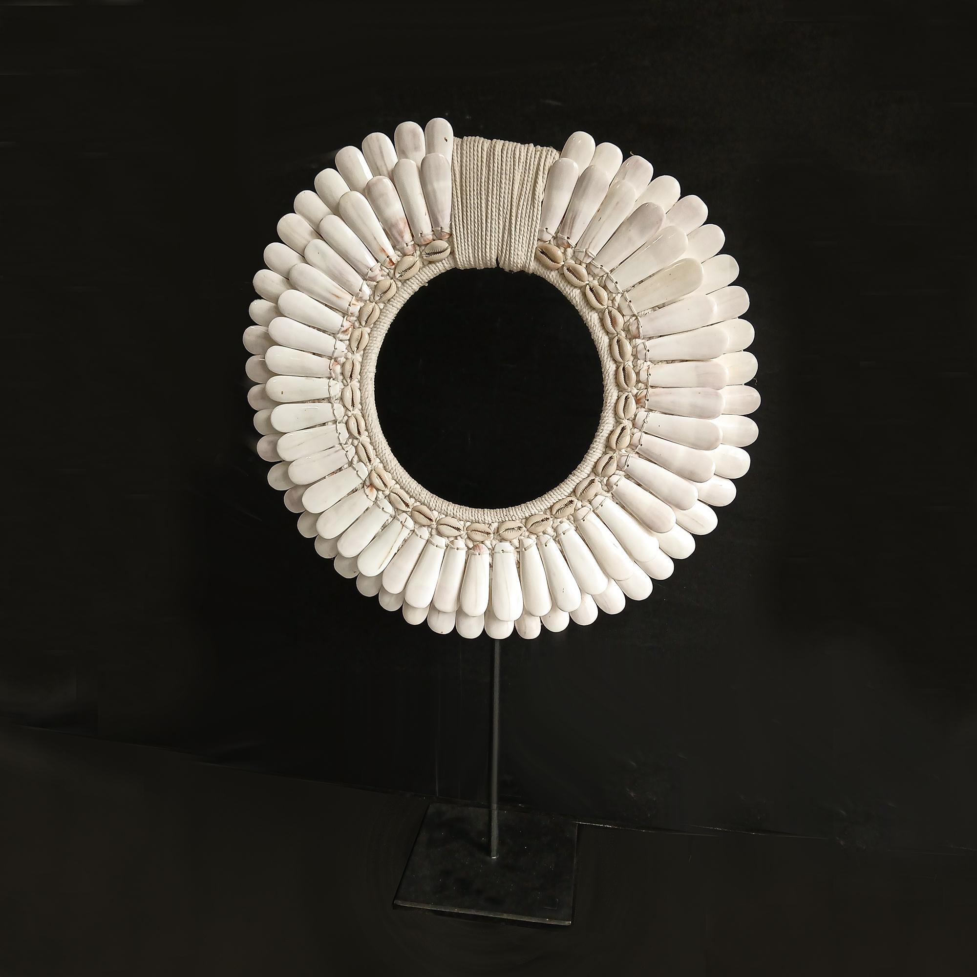 Polished Shell Necklace on Stand, Papua New Guinea For Sale 3