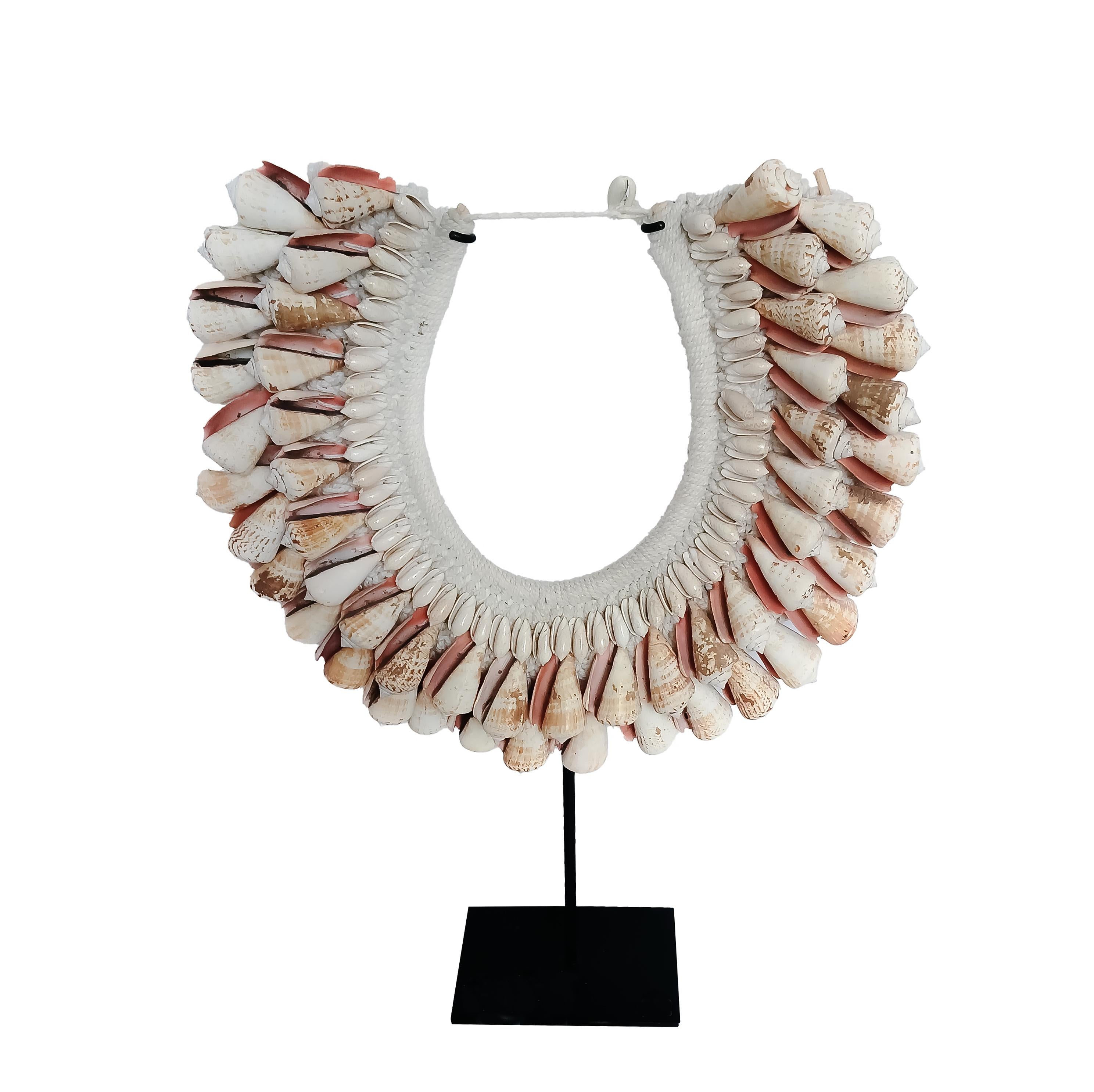 Tribal Cone Shell Necklace on Stand, Papua New Guinea For Sale