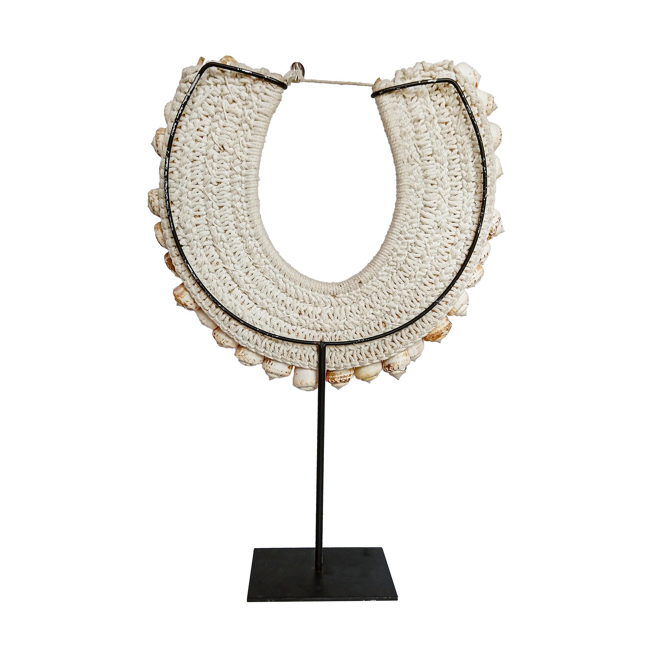 Cone Shell Necklace on Stand, Papua New Guinea In Good Condition For Sale In New York, NY