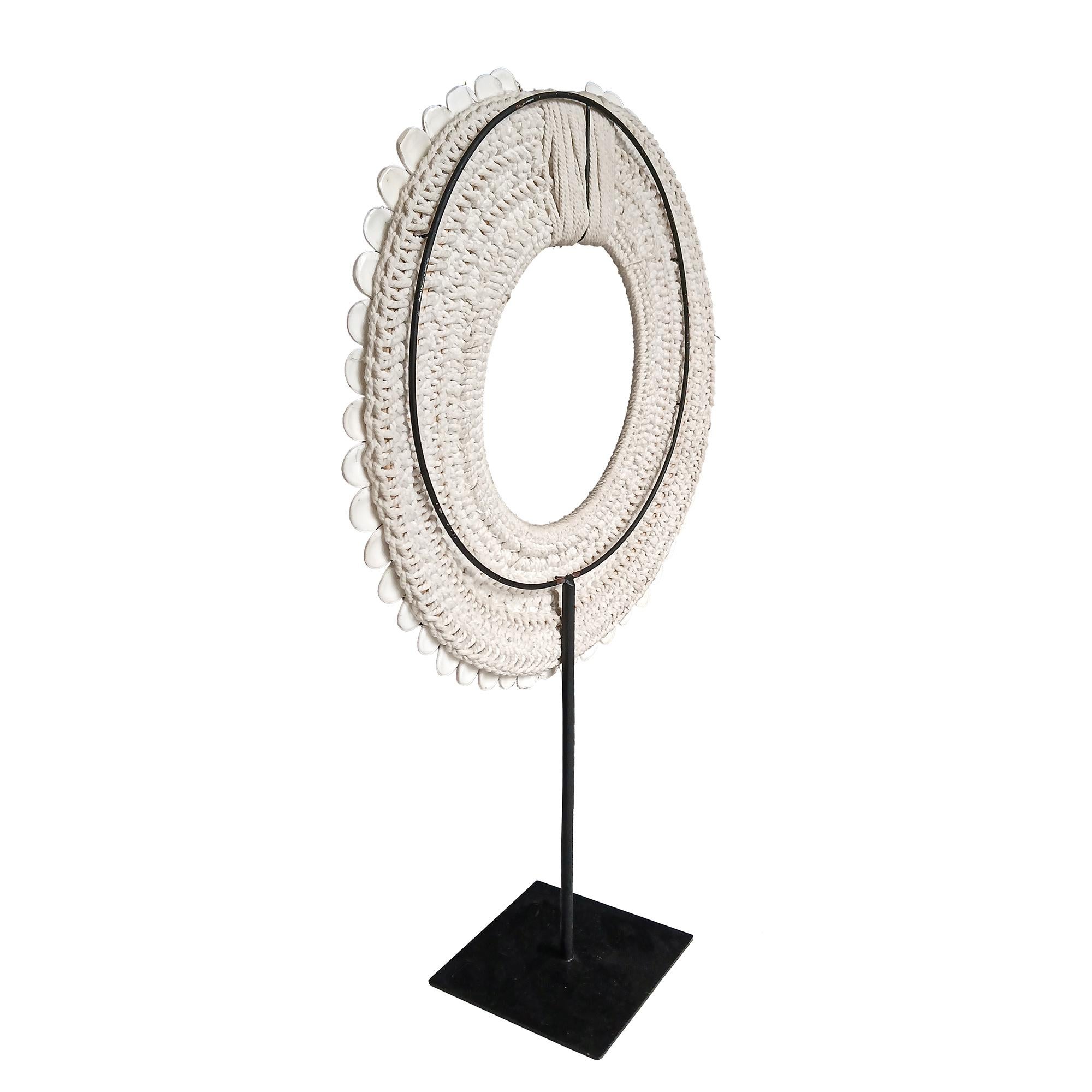 Polished Shell Necklace on Stand, Papua New Guinea For Sale 1