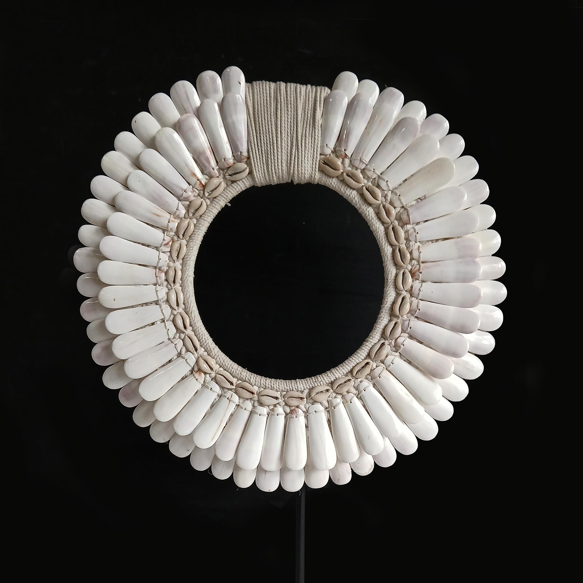 Polished Shell Necklace on Stand, Papua New Guinea For Sale 2