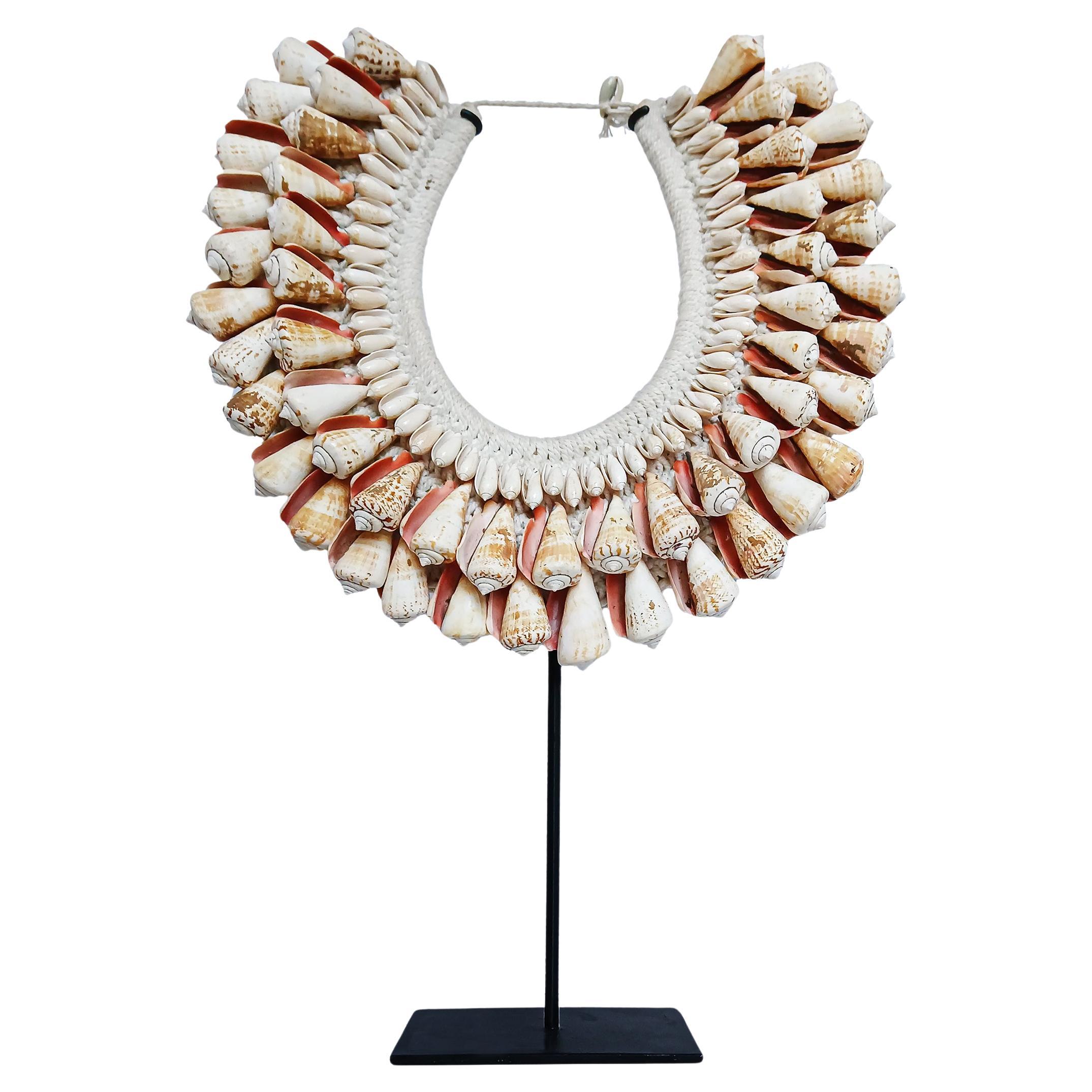 Cone Shell Necklace on Stand, Papua New Guinea For Sale