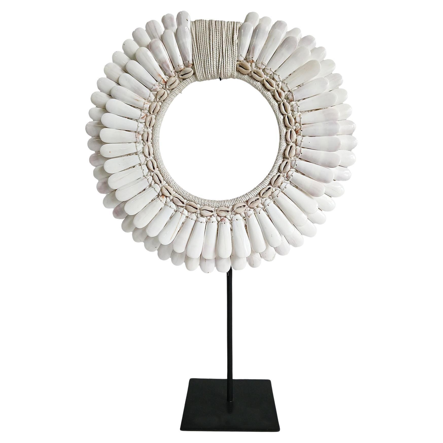 Polished Shell Necklace on Stand, Papua New Guinea For Sale