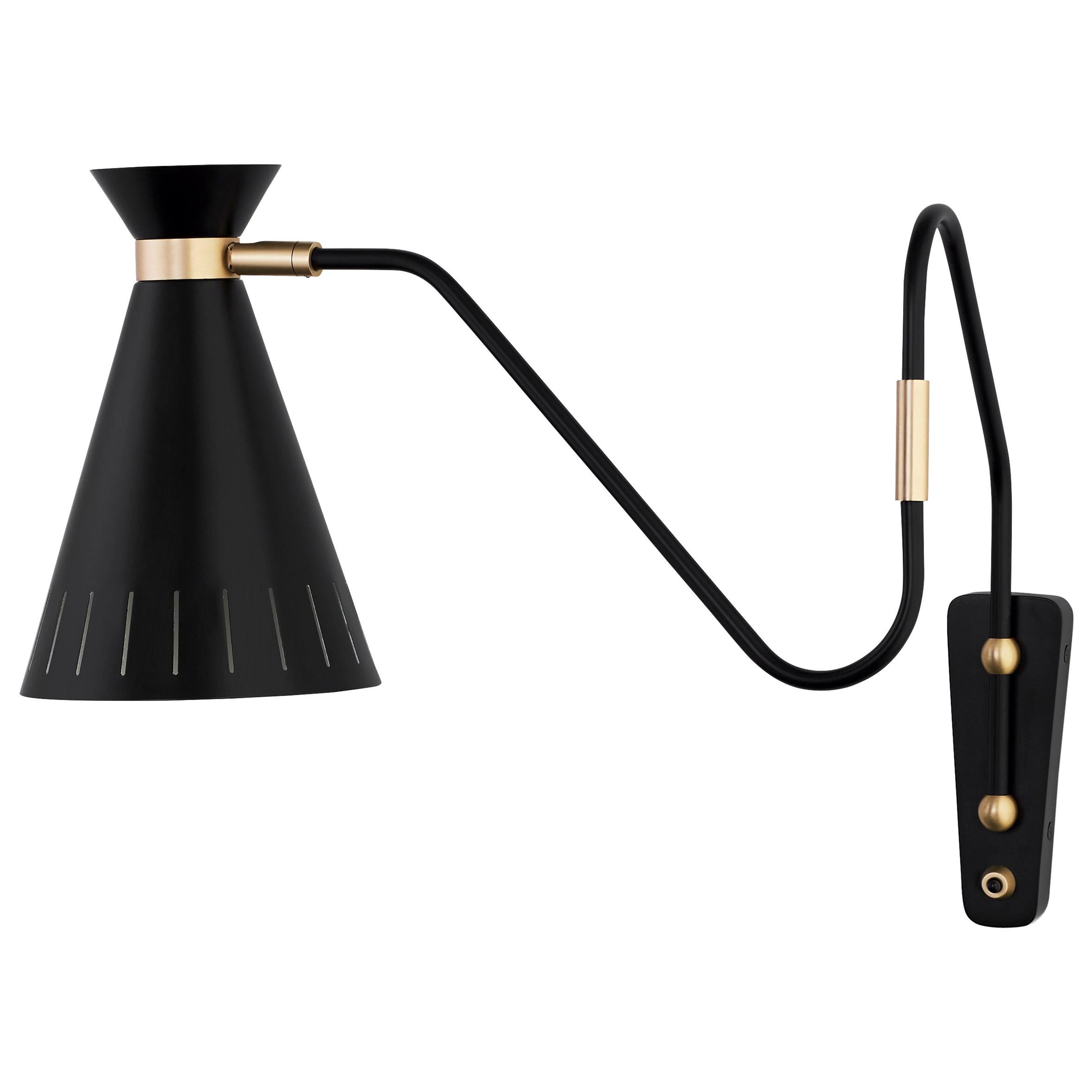 For Sale: Black Cone Wall Lamp, by Svend Aage Holm-Sørensen from Warm Nordic