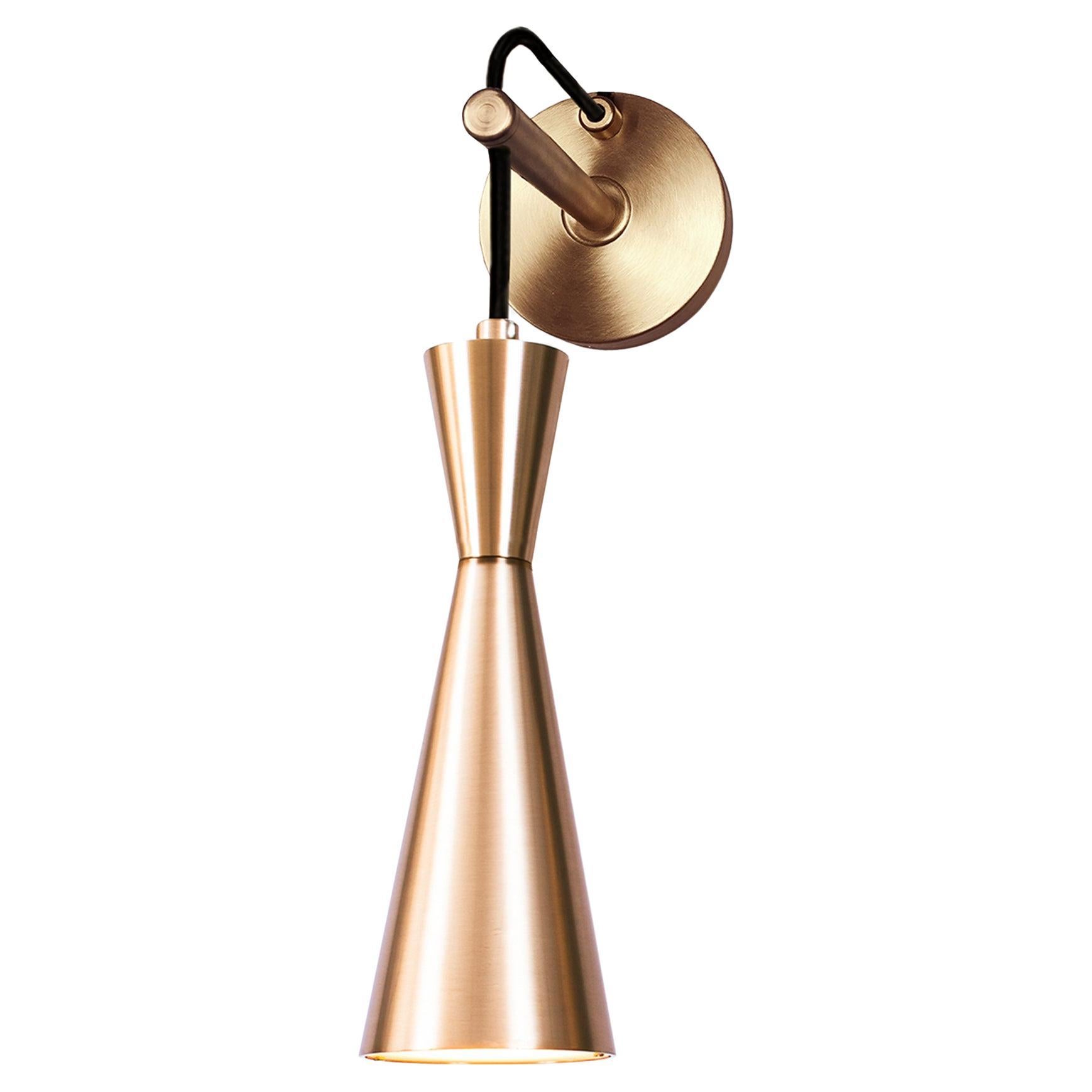 Cone Wall Lamp 'Large' by Marc Wood, Handmade Brass Lamp with GU10 LED Bulb  For Sale