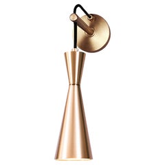 Cone Wall Lamp 'Medium' by Marc Wood, Handmade Brass Lamp with GU10 LED Bulb 