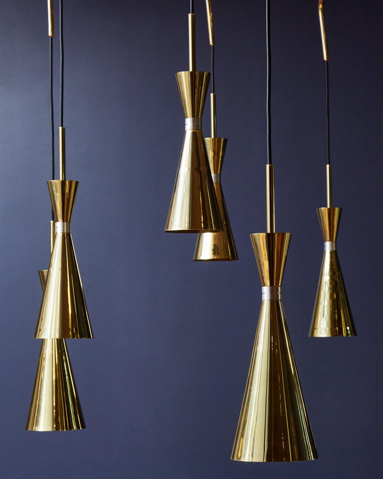 "Cones" chandelier in brass by Studio Glustin For Sale at 1stDibs