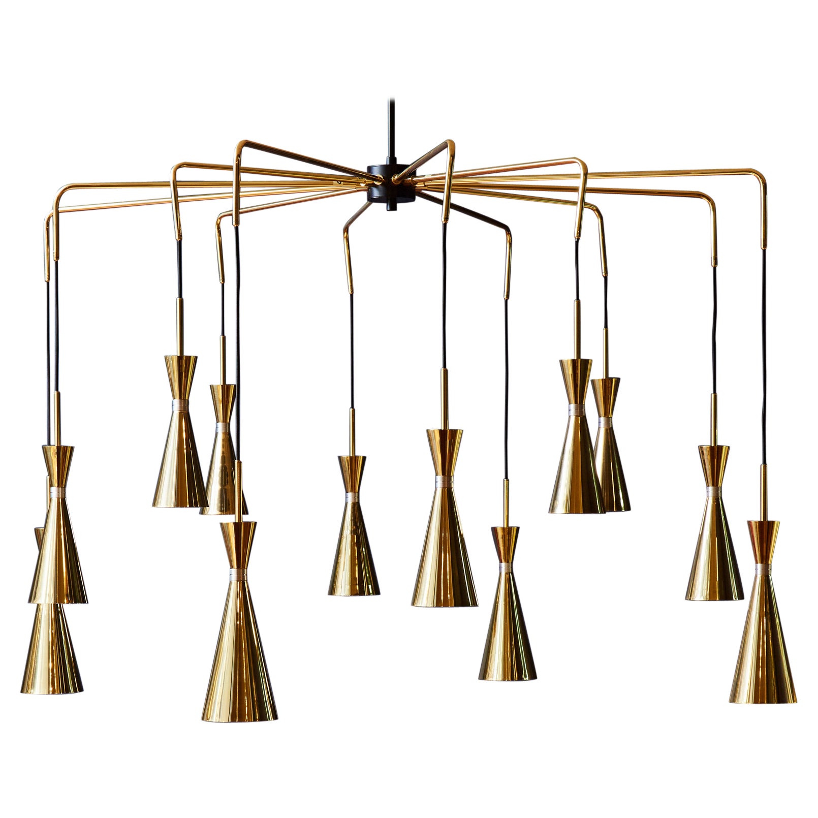 "Cones" Chandelier in Brass by Studio Glustin