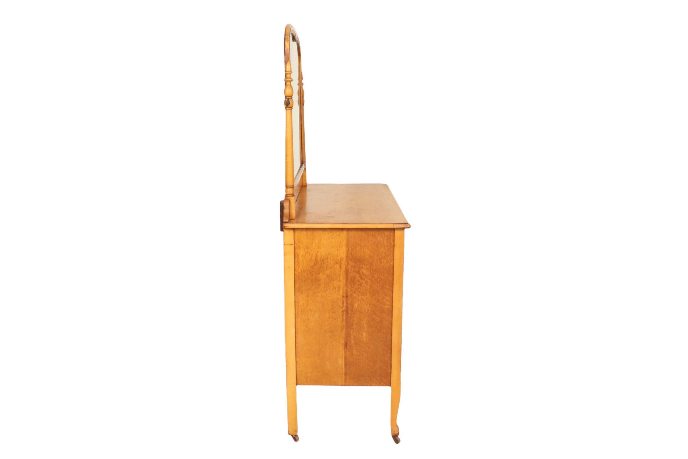 American Conewango Birdseye Maple Vanity Dresser For Sale