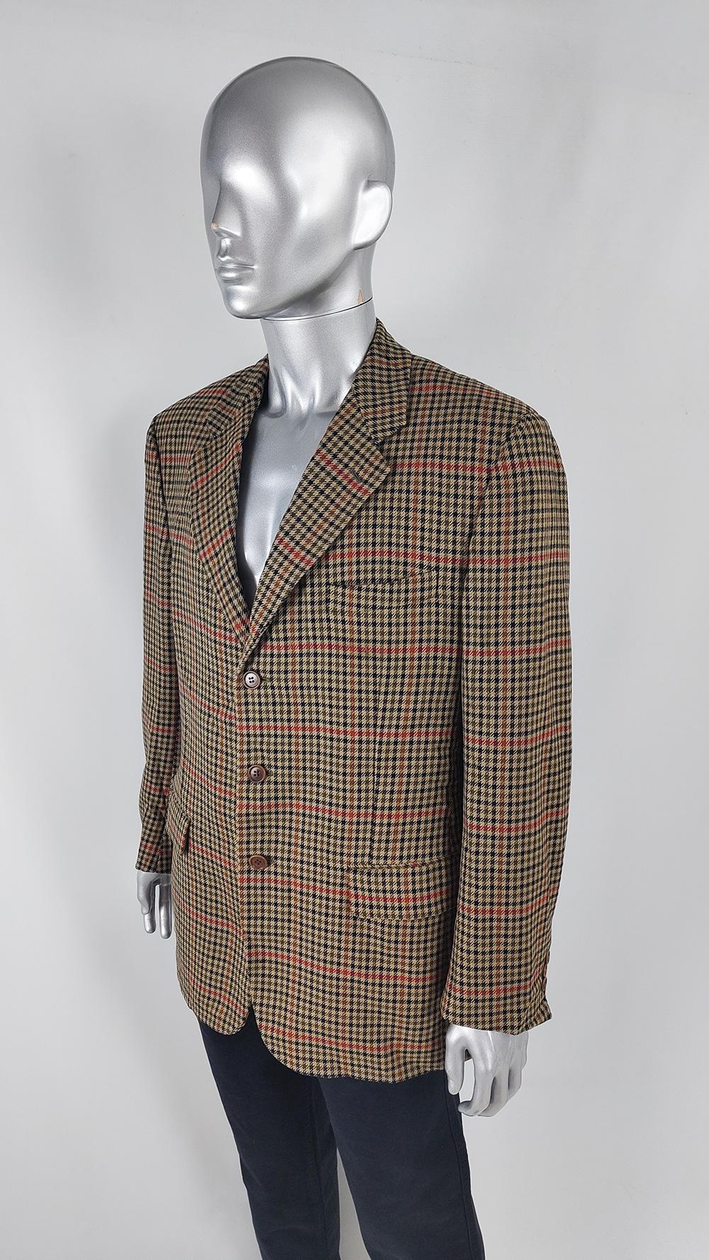 Confar Vintage Mens Italian Virgin Wool Blazer Jacket Sport Coat, 1980s In Excellent Condition For Sale In Doncaster, South Yorkshire