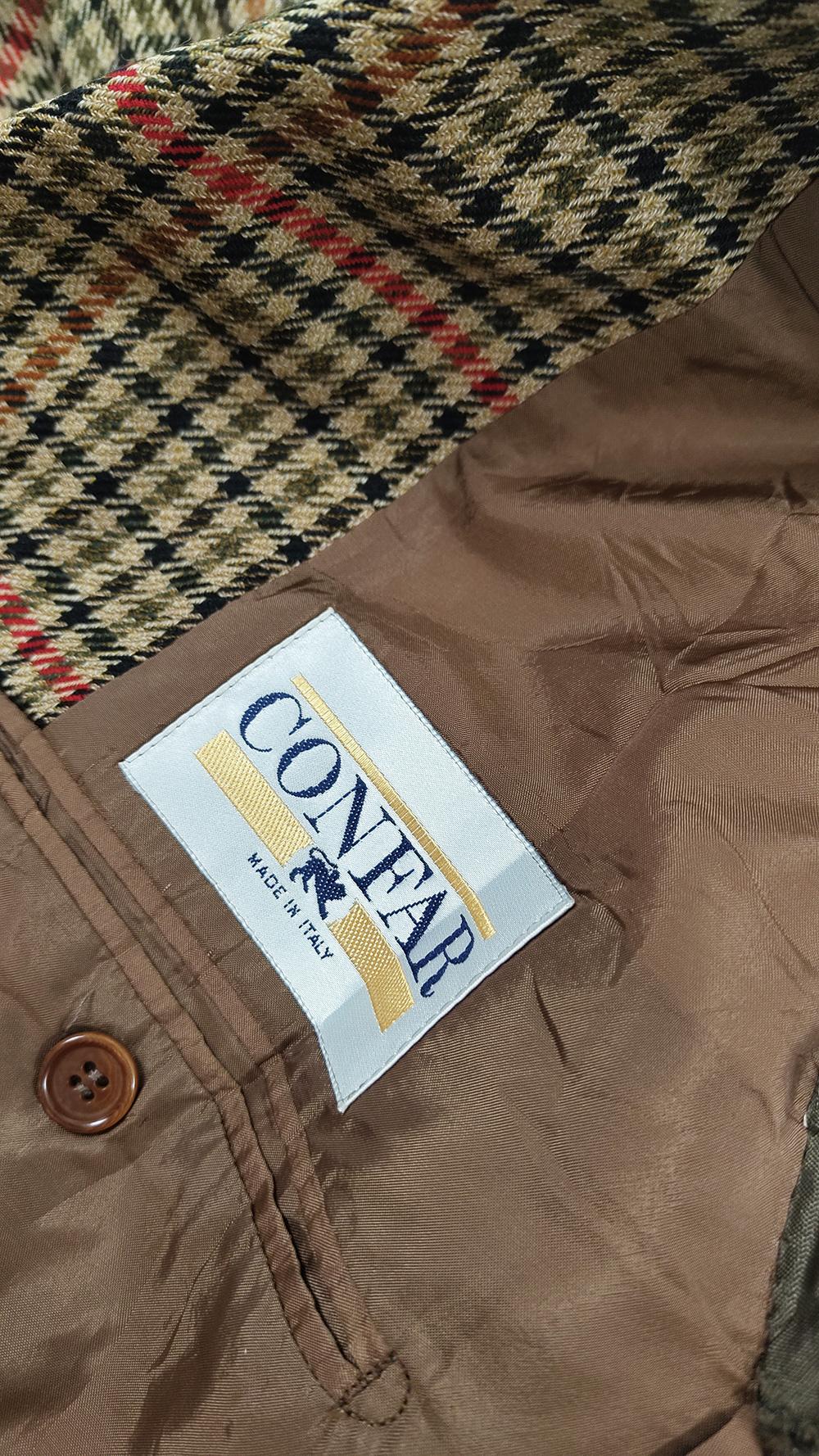 Confar Vintage Mens Italian Virgin Wool Blazer Jacket Sport Coat, 1980s For Sale 4