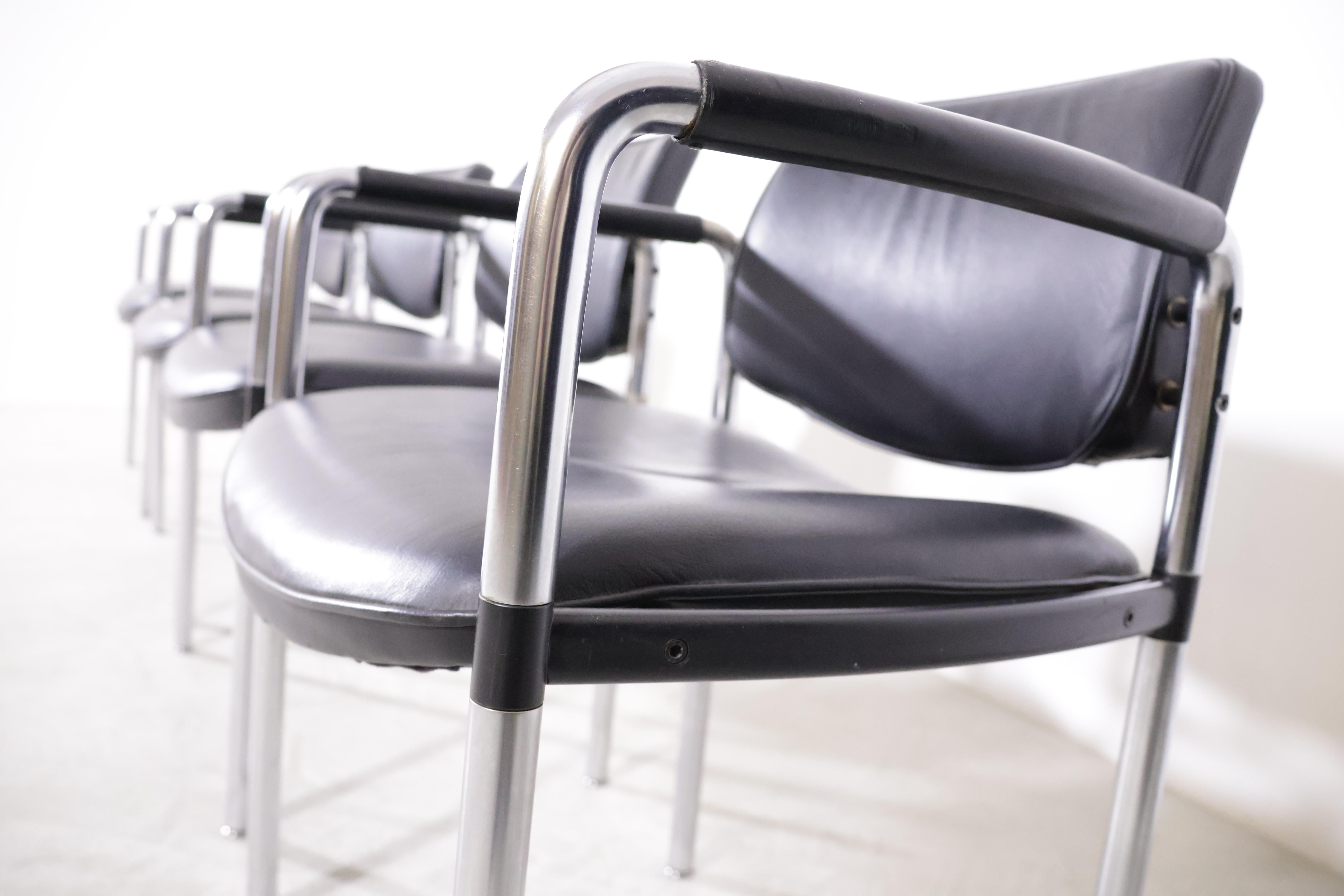Konferenz-/Esszimmerstühle Modell 3712 von Jorgen Kastholm für Kusch & Co  im Zustand „Gut“ im Angebot in Köln, NRW