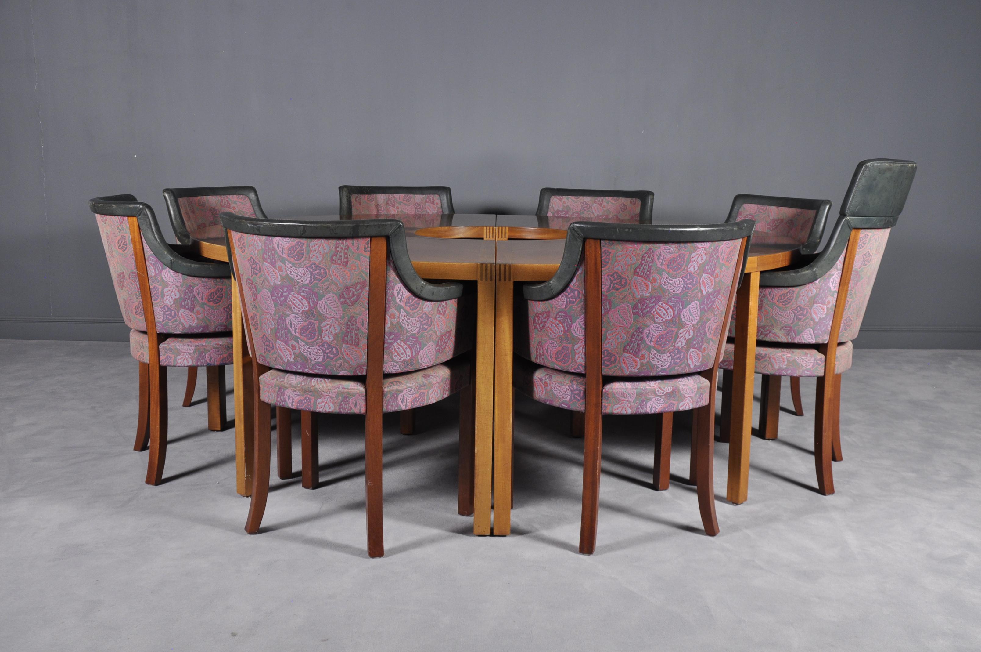 Late 20th Century Conference Table and Eight “Riksdagen” Chairs by Åke Axelsson for Gärsnäs, 1981 For Sale