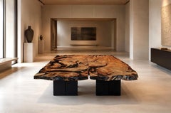Conference Table / Dining Table Unique 180 — One-Piece Giant Root with Amber