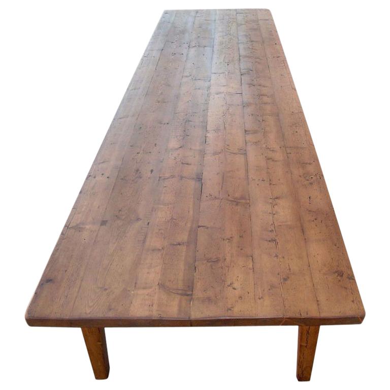 Conference Table in Reclaimed Pine, Custom Made by Petersen Antiques For Sale