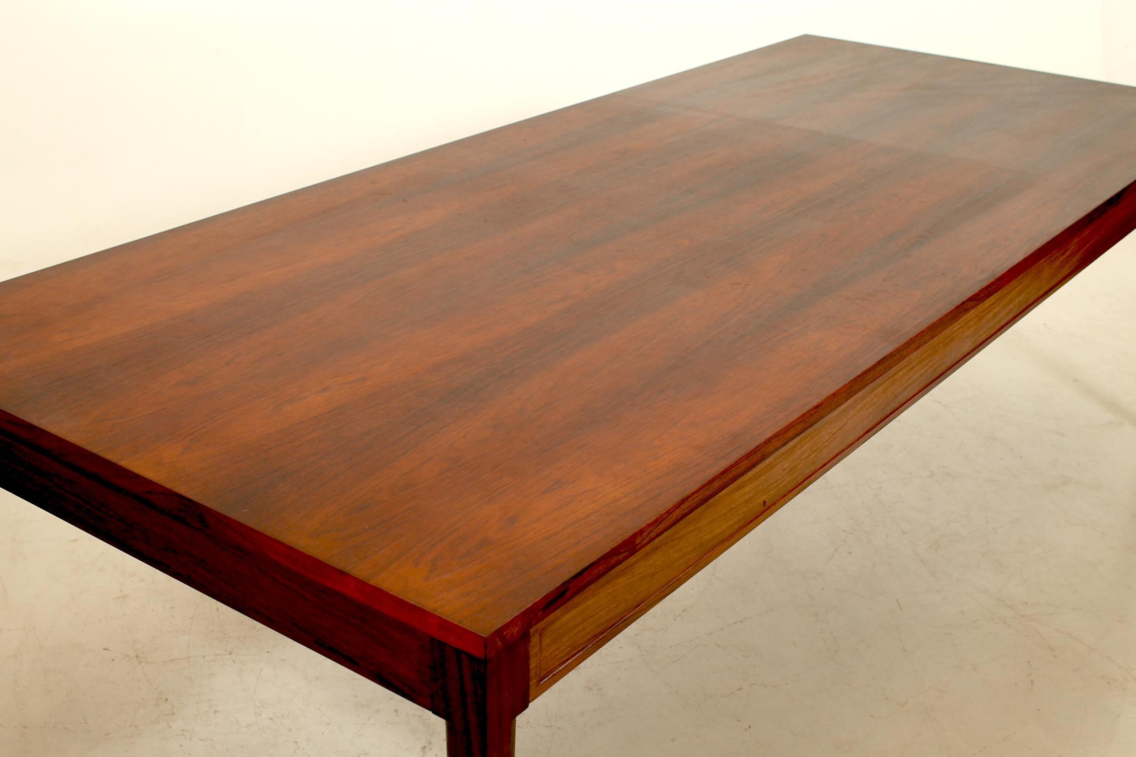 Danish Conference table in rosewood, designed by Finn Juhl, Denmark.