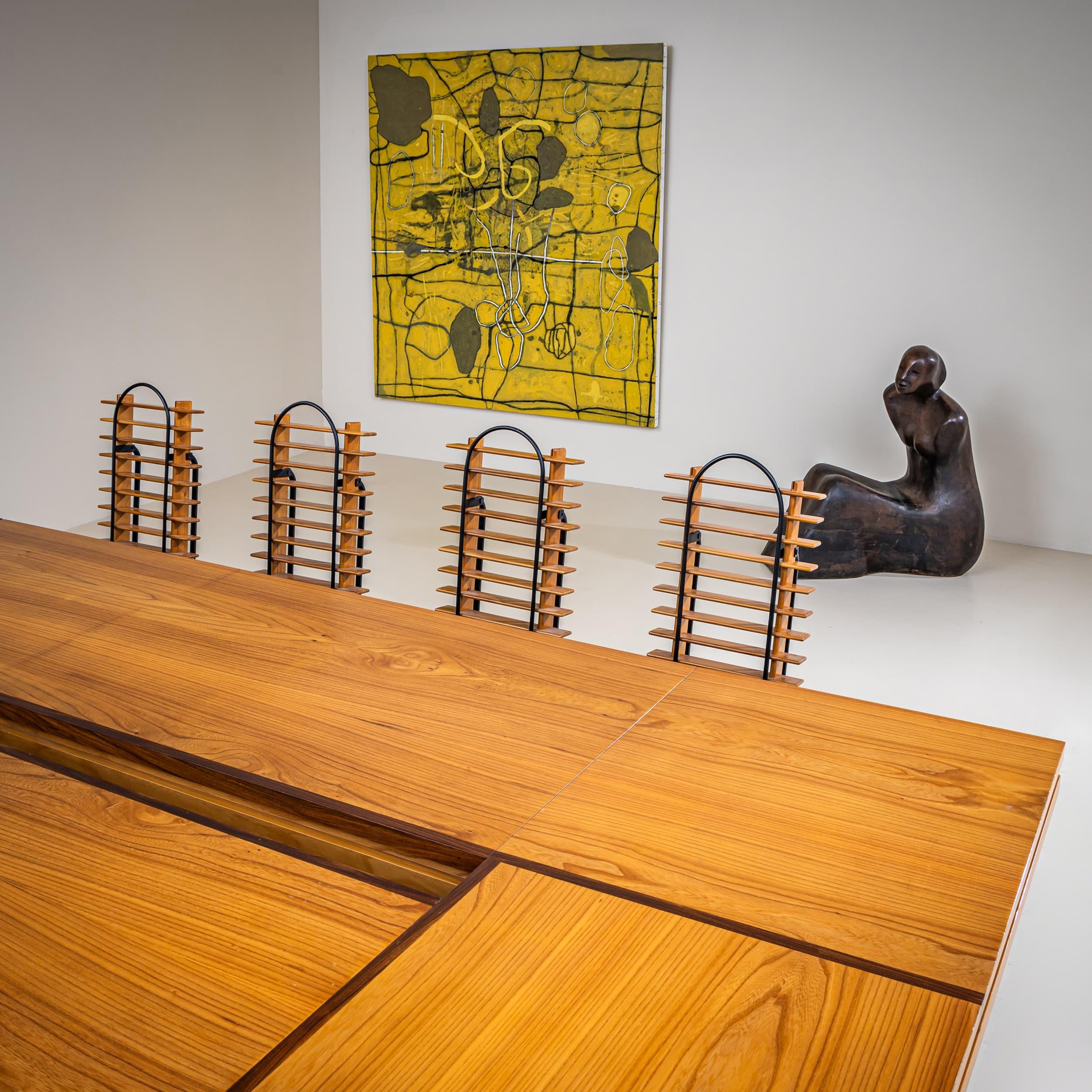 Conference Table with Ten Chairs, Rome, 1960s In Good Condition For Sale In Greding, DE