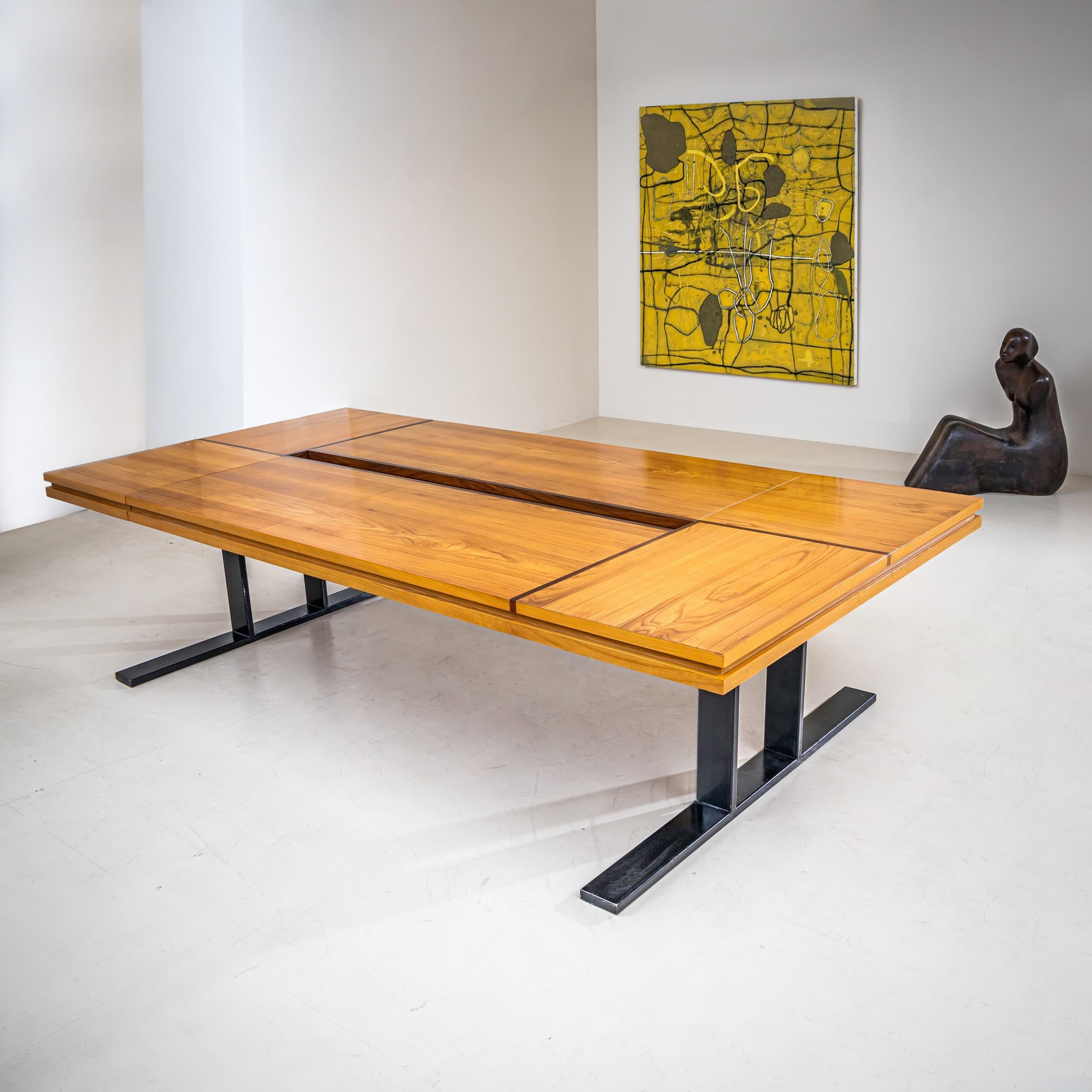 Mid-20th Century Conference Table with Ten Chairs, Rome, 1960s For Sale