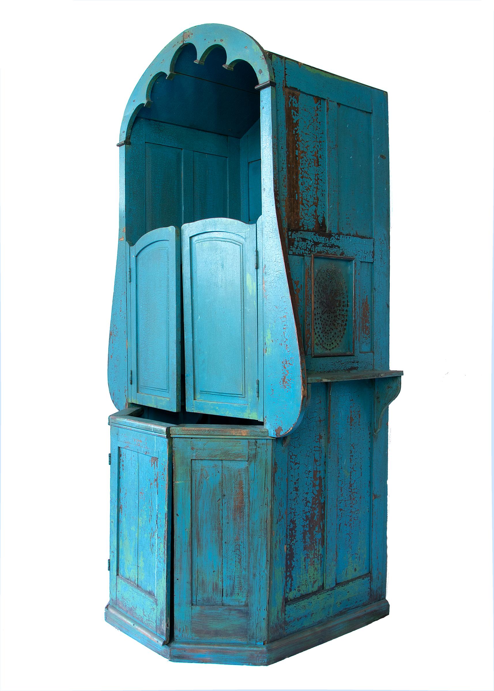 Painted Confessional Booth, Late 19th Century/Early 20th Century, Mexican