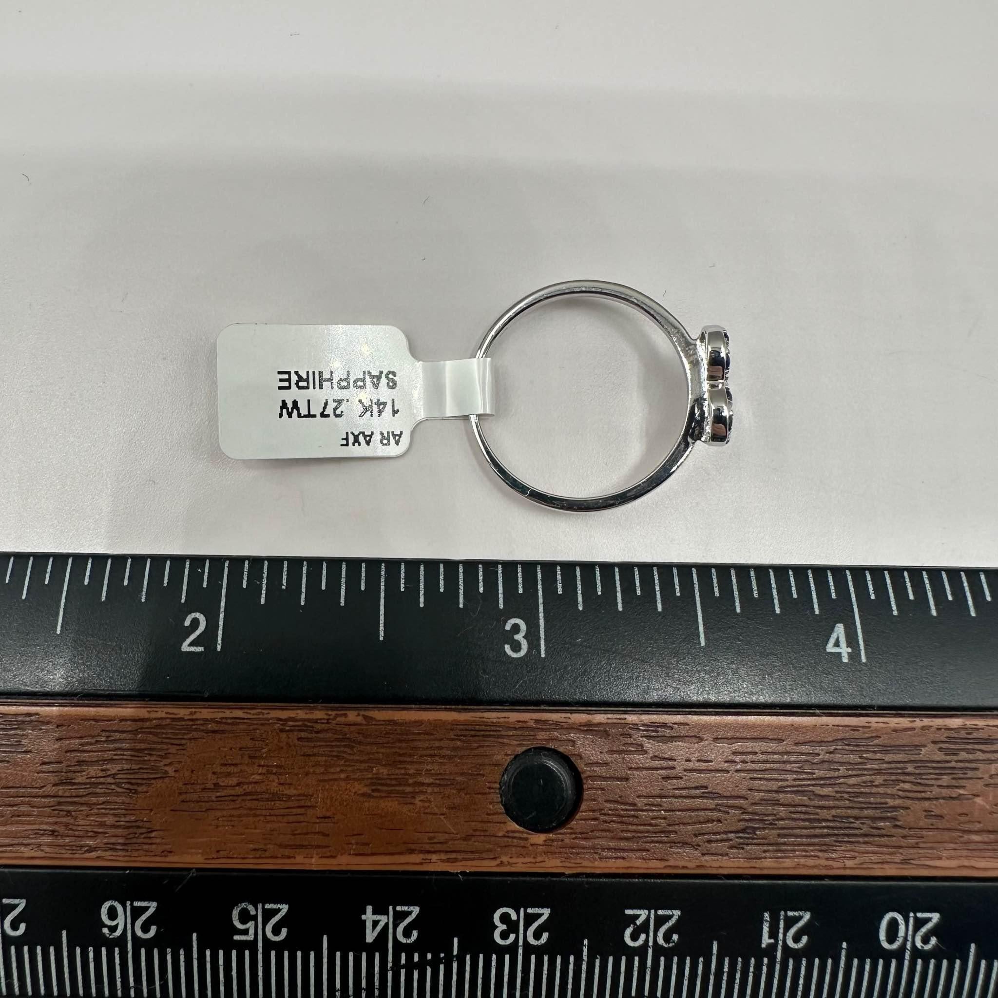 Confetti, bague cœur en or blanc 14 carats - saphirs bleus 0,27 carat, taille 6,5 Pour femmes en vente