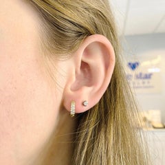 Confetti Hoop Earrings, Yellow Gold Galaxy Diamond Huggies, .32 Carat Diamonds