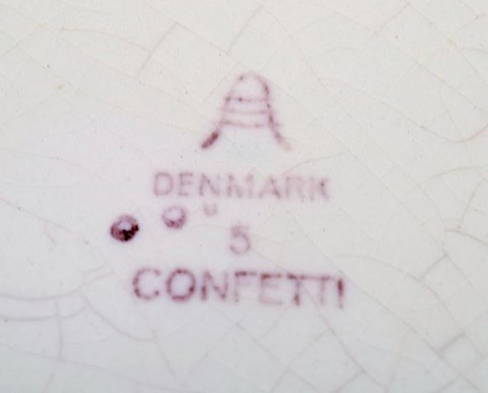 Danish Confetti Royal Copenhagen / Aluminia Faience, Dinner/ Cover Plate, 7 Pieces