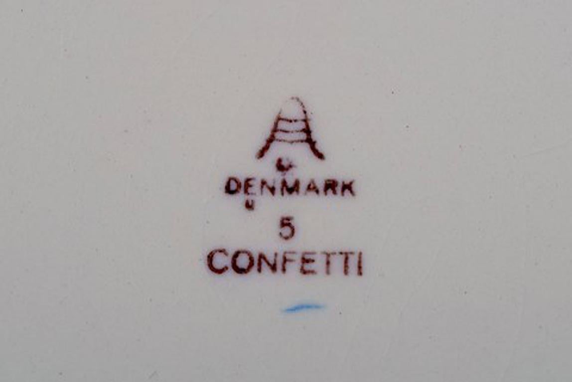 Danish Confetti Royal Copenhagen / Aluminia Faience, Dinner/ Cover Plate, 7 Pieces