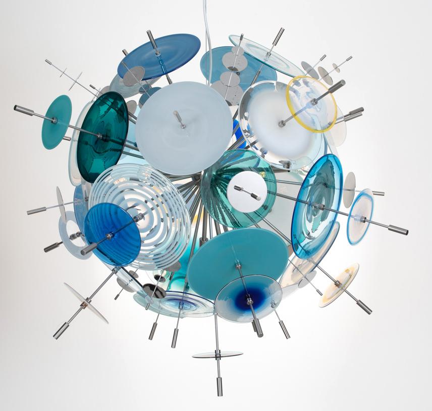 Moderno Lampadario Confetti Sapphire e Aqua di Studio A in vendita
