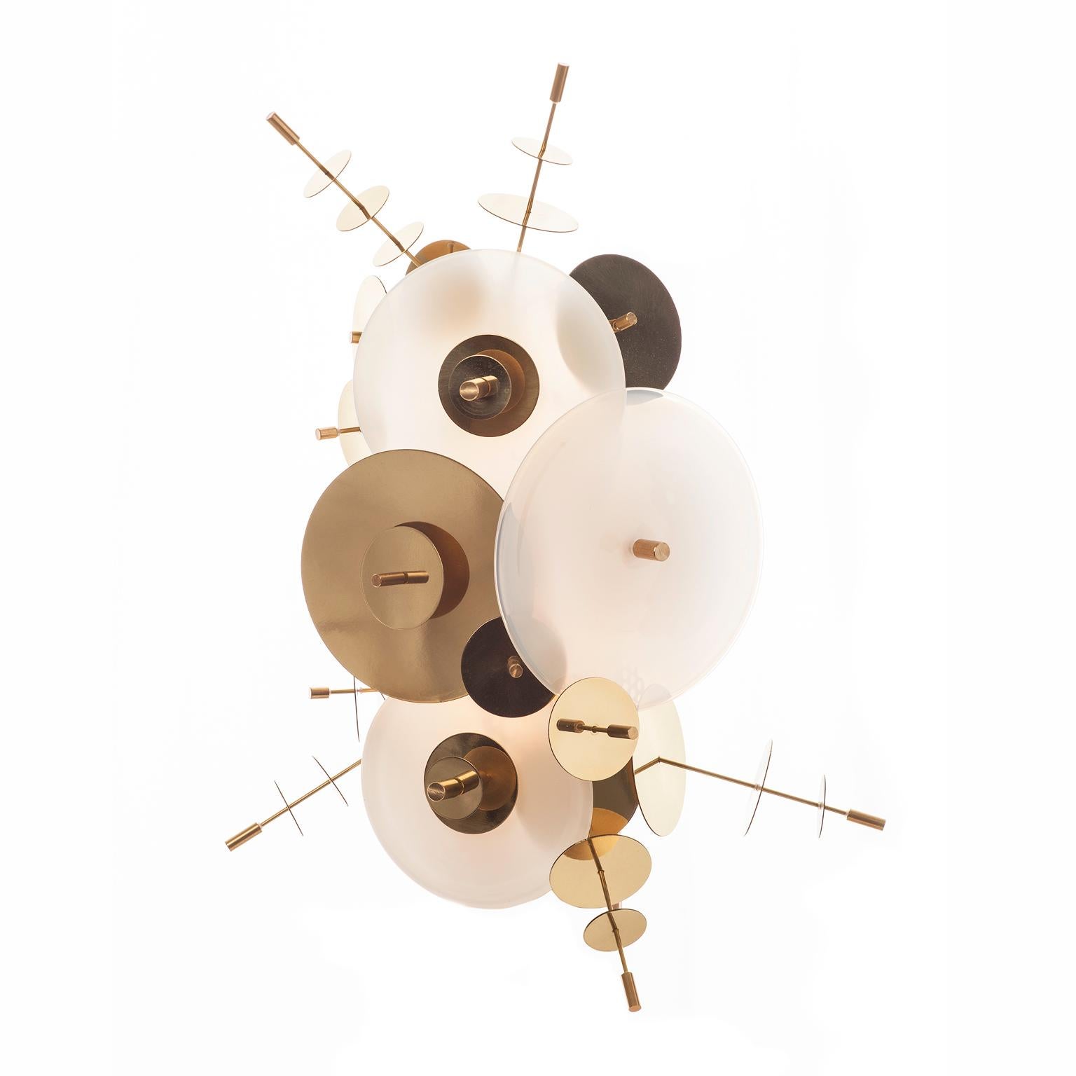 American Confetti Sconce: Amber Glass by Avram Rusu Studio For Sale