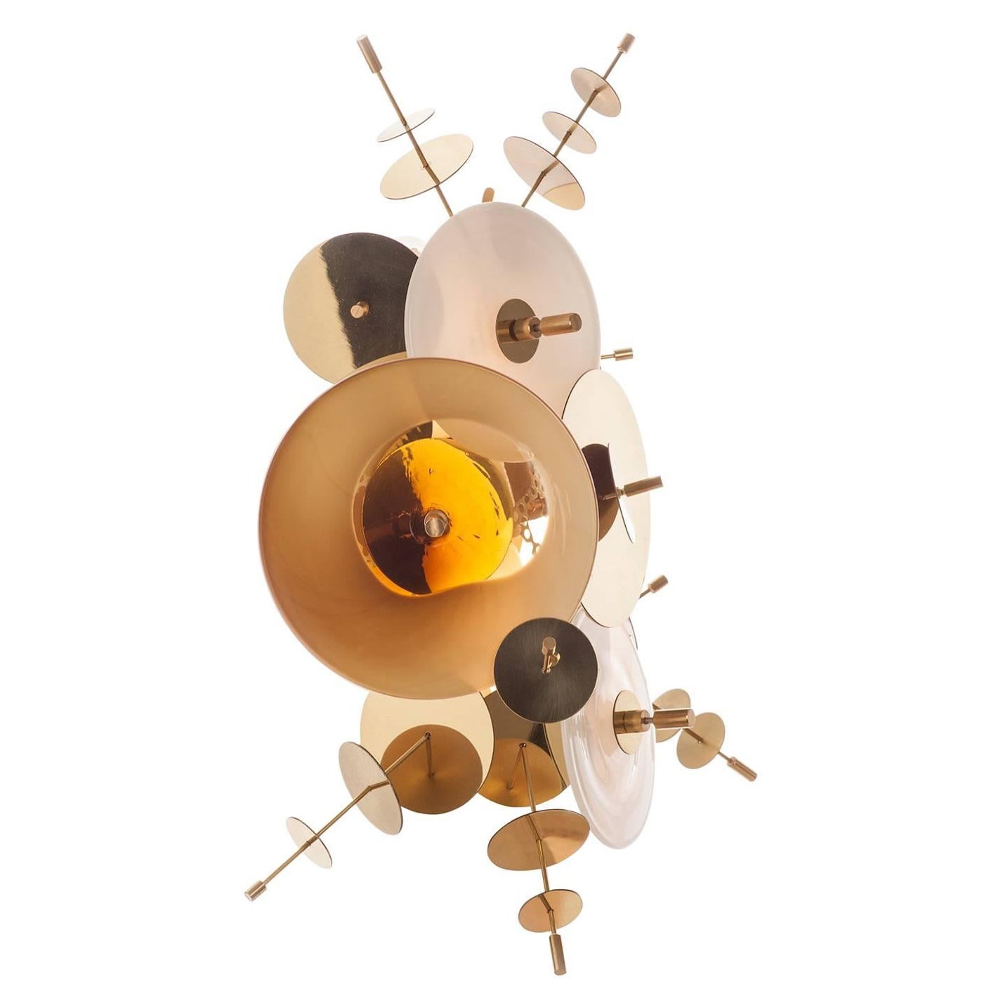 Confetti Sconce: Amber Glass by Avram Rusu Studio For Sale