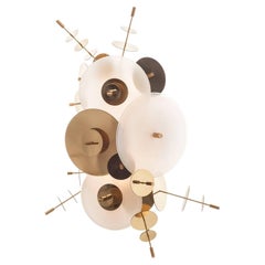 Confetti Sconce: White Glass Discs by Avram Rusu Studio
