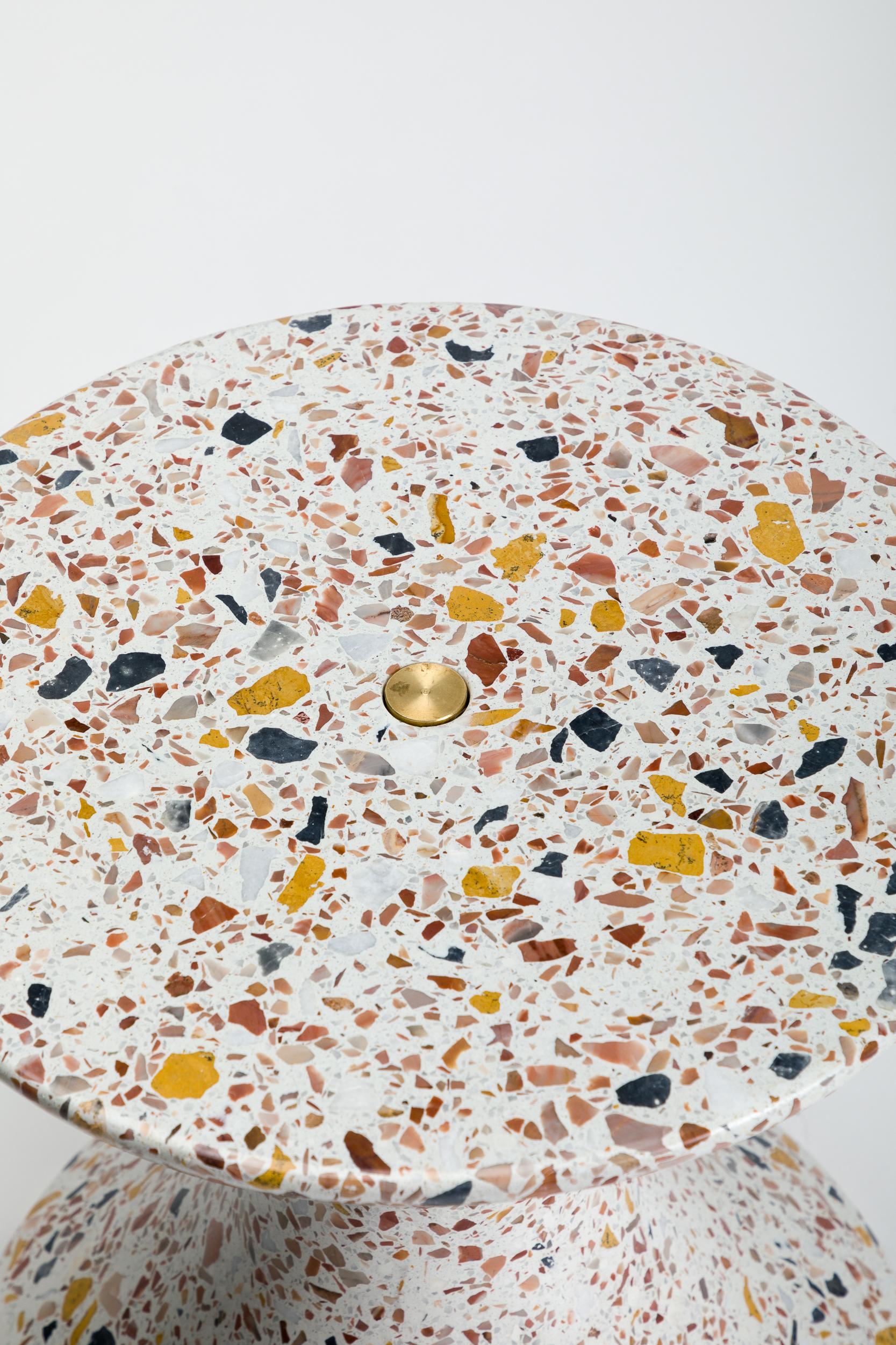 Modern Confetti, Small Contemporary Indoor/Outdoor Terrazzo Side Table by Laun