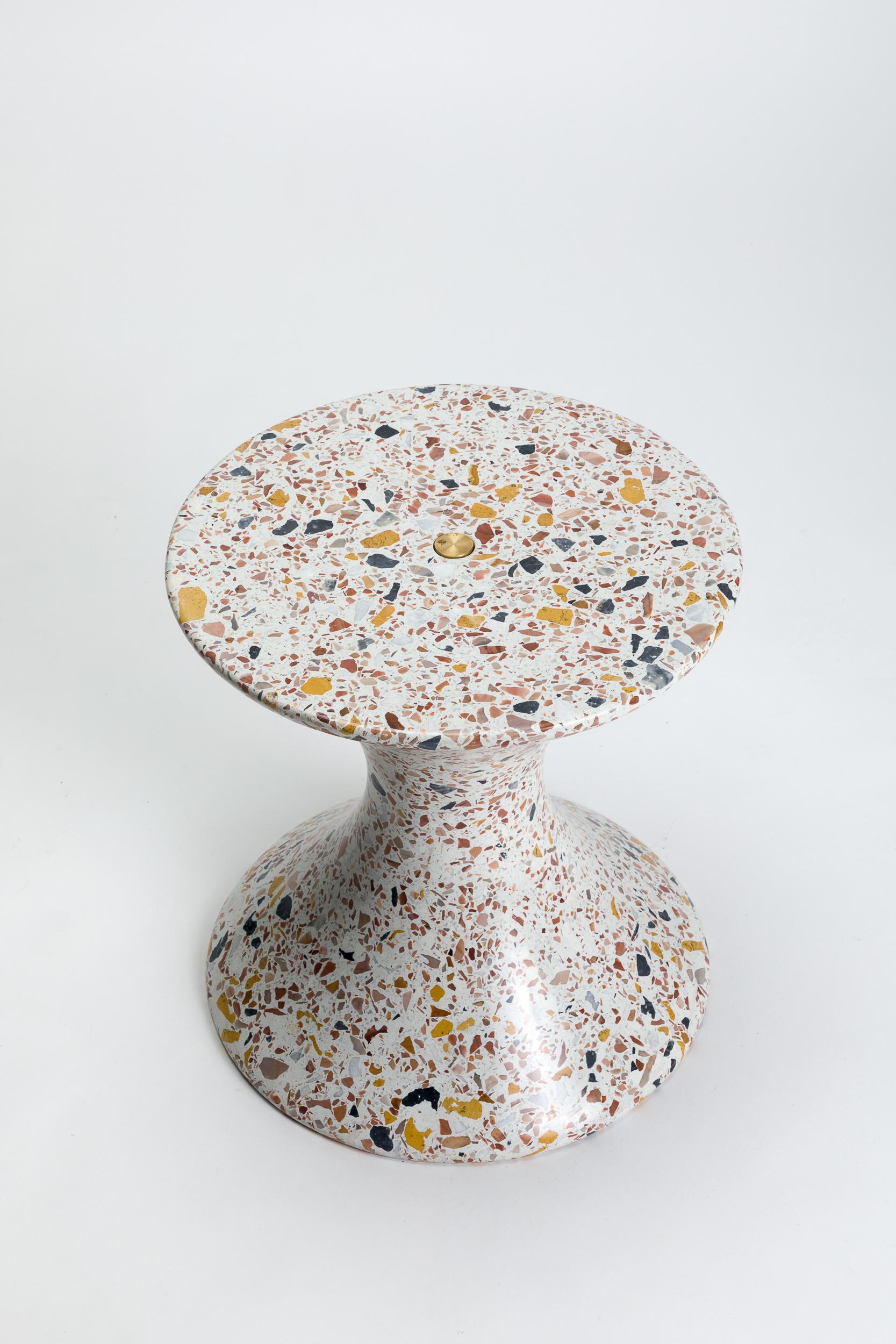 American Confetti, Small Contemporary Indoor/Outdoor Terrazzo Side Table by Laun